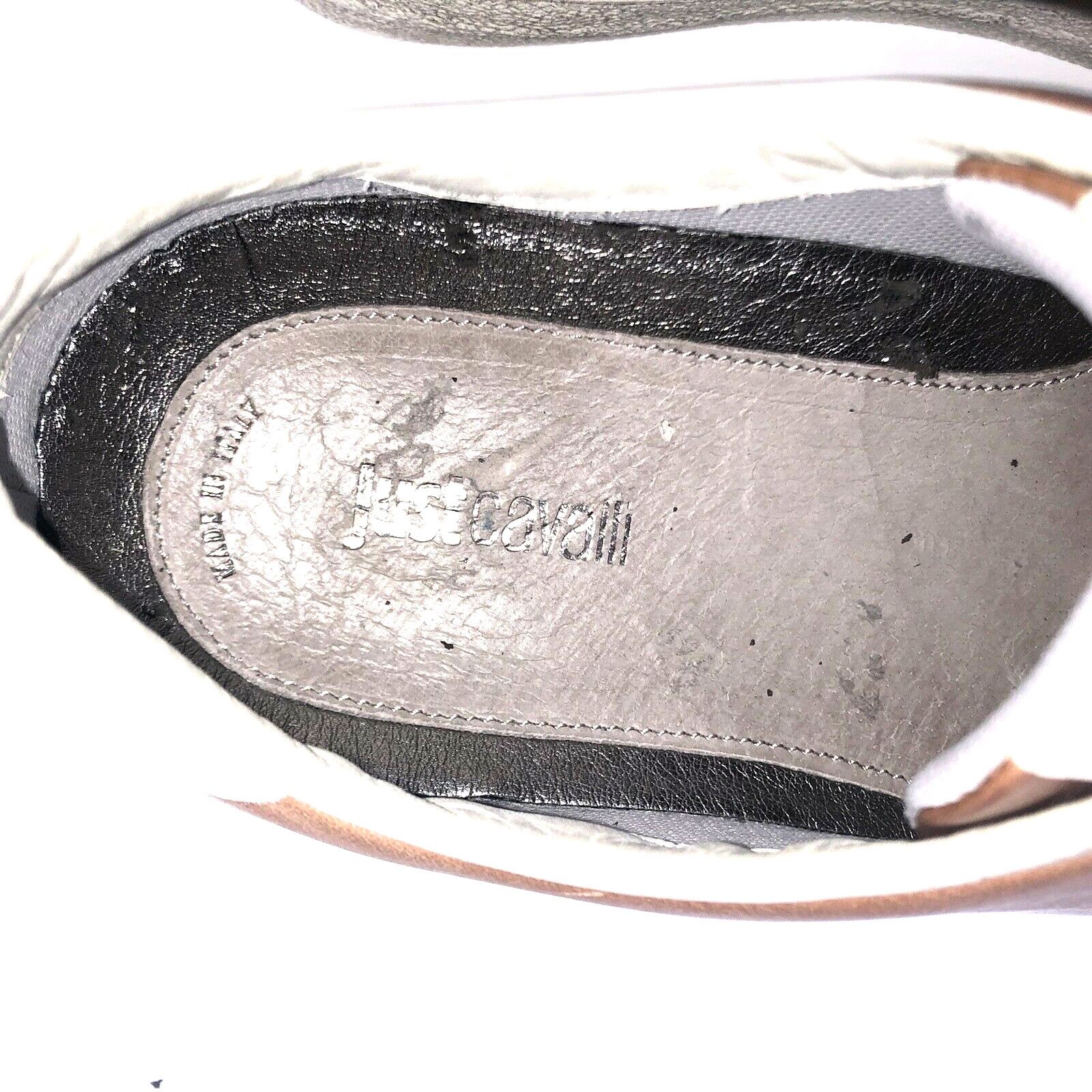 Just Cavalli Brown Leather Lace Up Unisex Shoes Sneakers Size US 7.5 EU 40