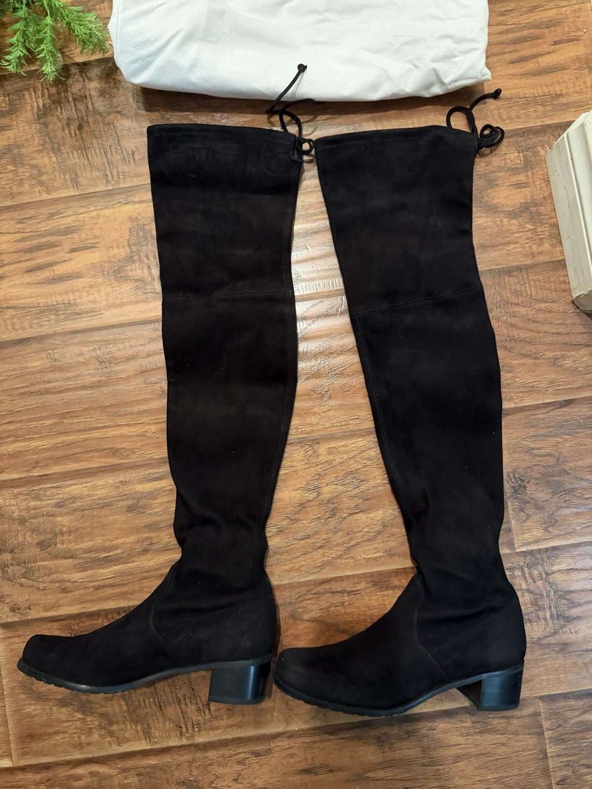 Stuart Weitzman Midland Black Over the Knee Stretch Thigh Lowland Suede Sz 8.5