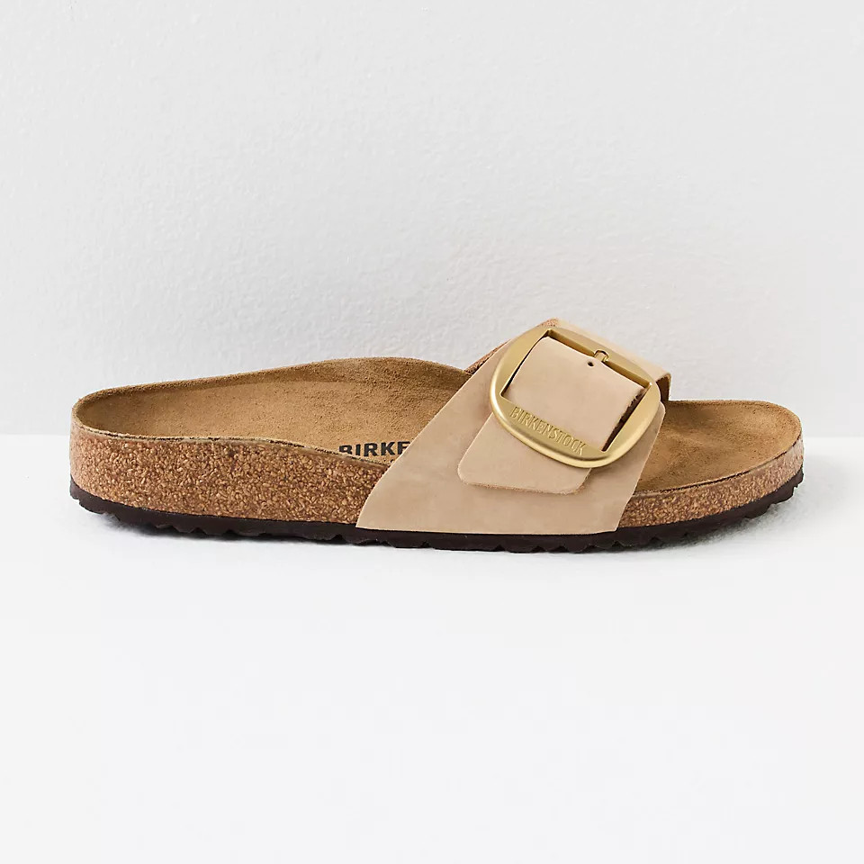 Birkenstock Women’s Madrid Big Buckle Sandcastle Nubuck Leather Sandals EU37-41