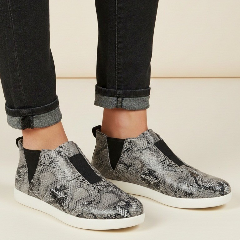 Alegria Parker Grey Snake Sneaker Booties Women’s 40 US 9.5-10 Slip On Comfort