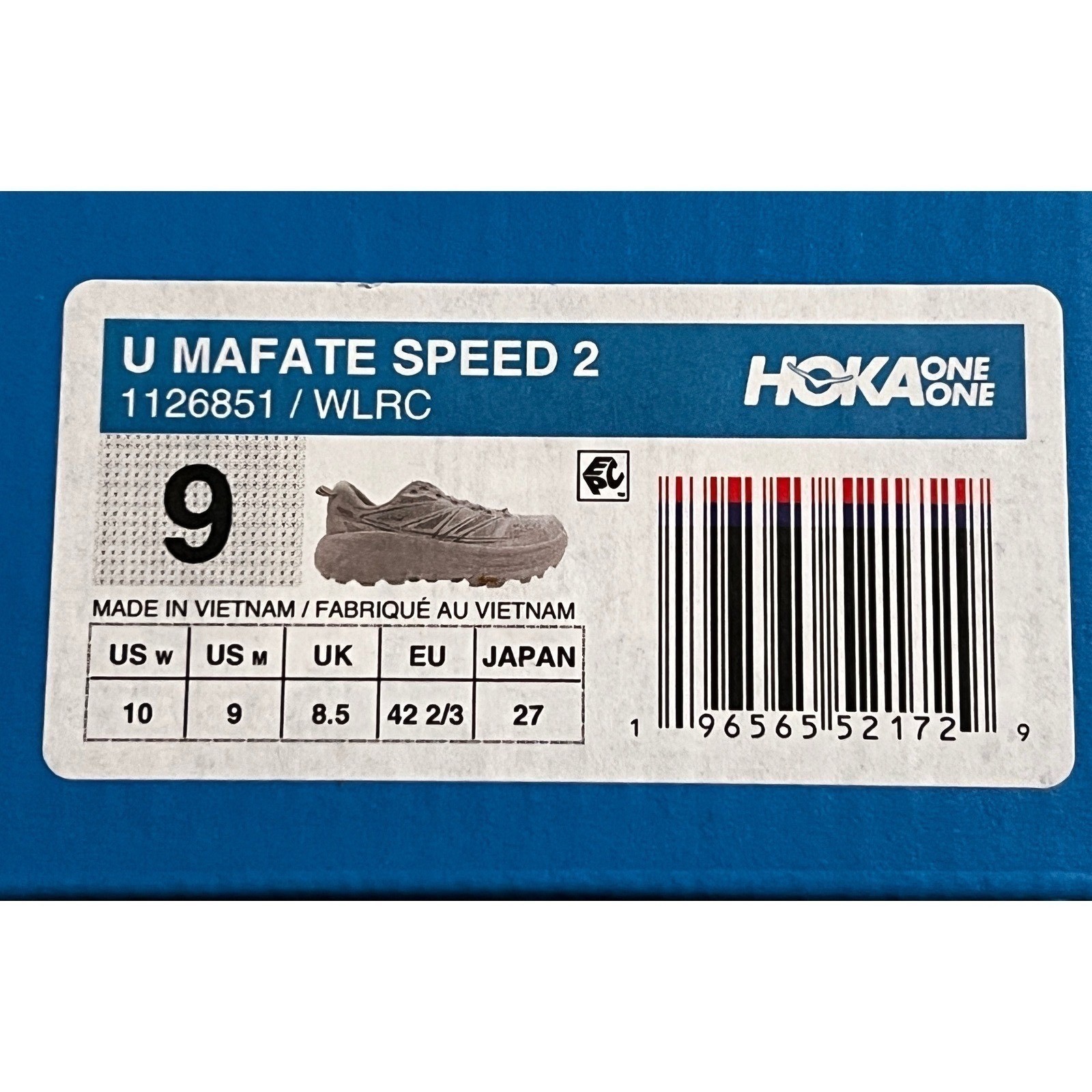 New in damaged box Hoka One One M9 W10 Mafate Speed 2 White/lunar rock $170