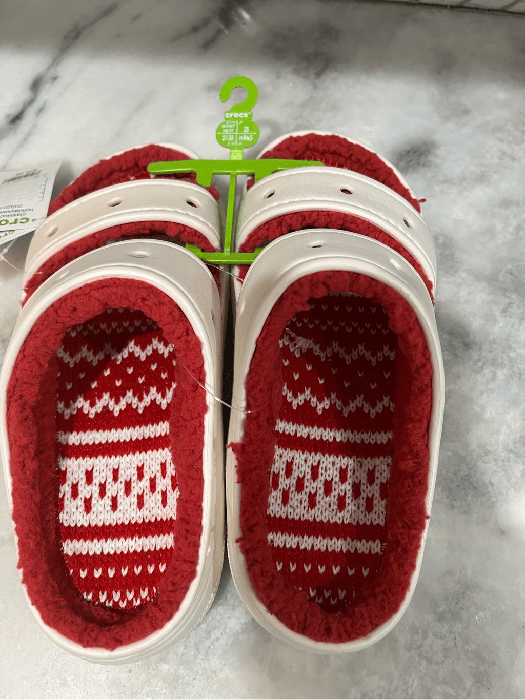 Crocs Classic Cozzzy Holiday Sweater Fleece Lined Sandal Slide Unisex M4/W5