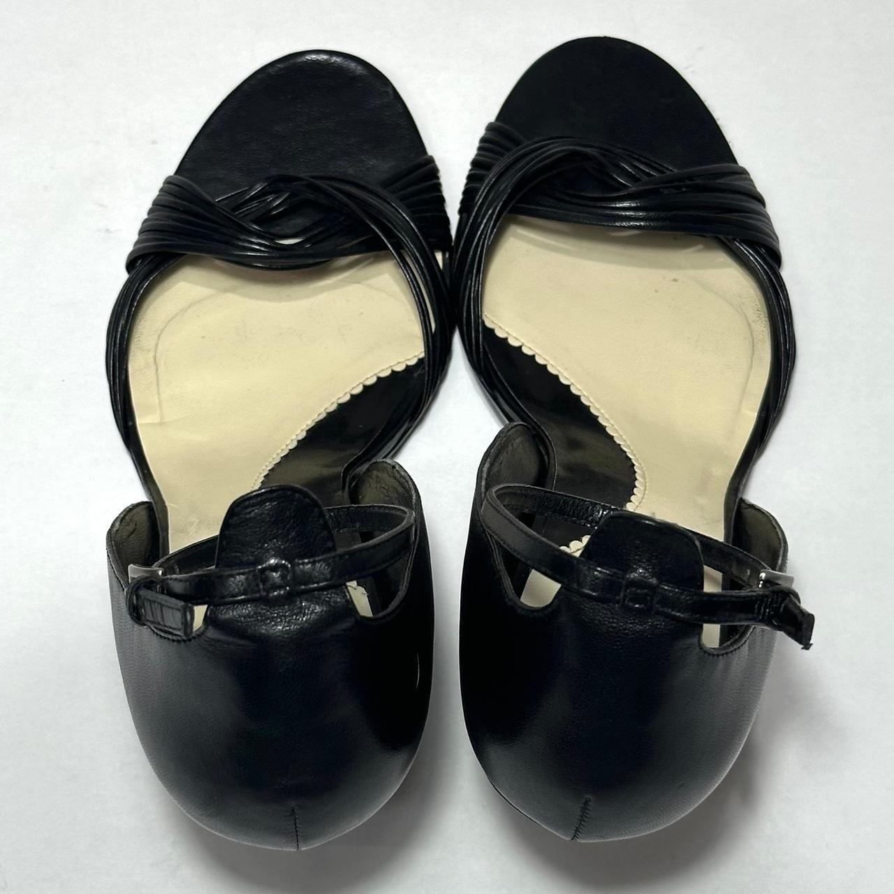 Carlos by Carlos Santana Brazen Women’s 10M Black Leather Strappy Wedge Sandals