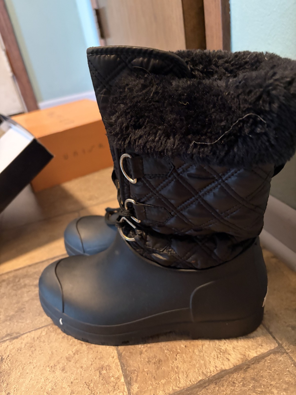 Dirty laundry women pathos boots with quilted shaft and faux fur Size 8