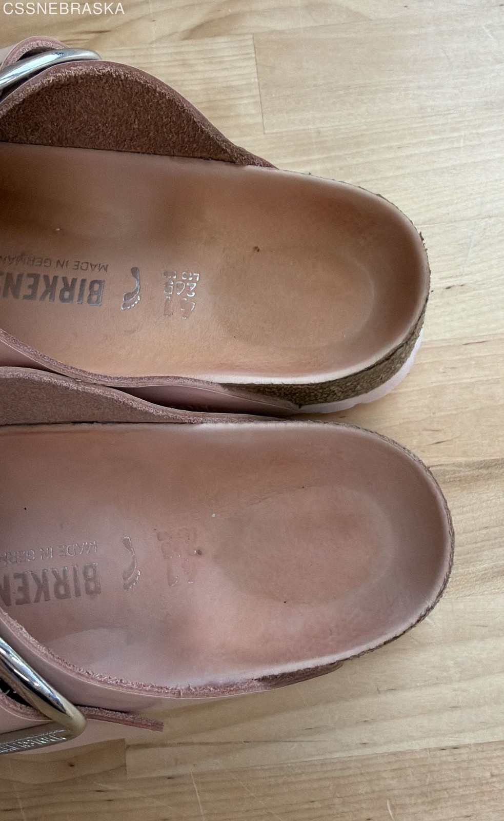 Birkenstock Arizona Big Buckle Rose Patent Leather Sandals Size 41 W10 M8