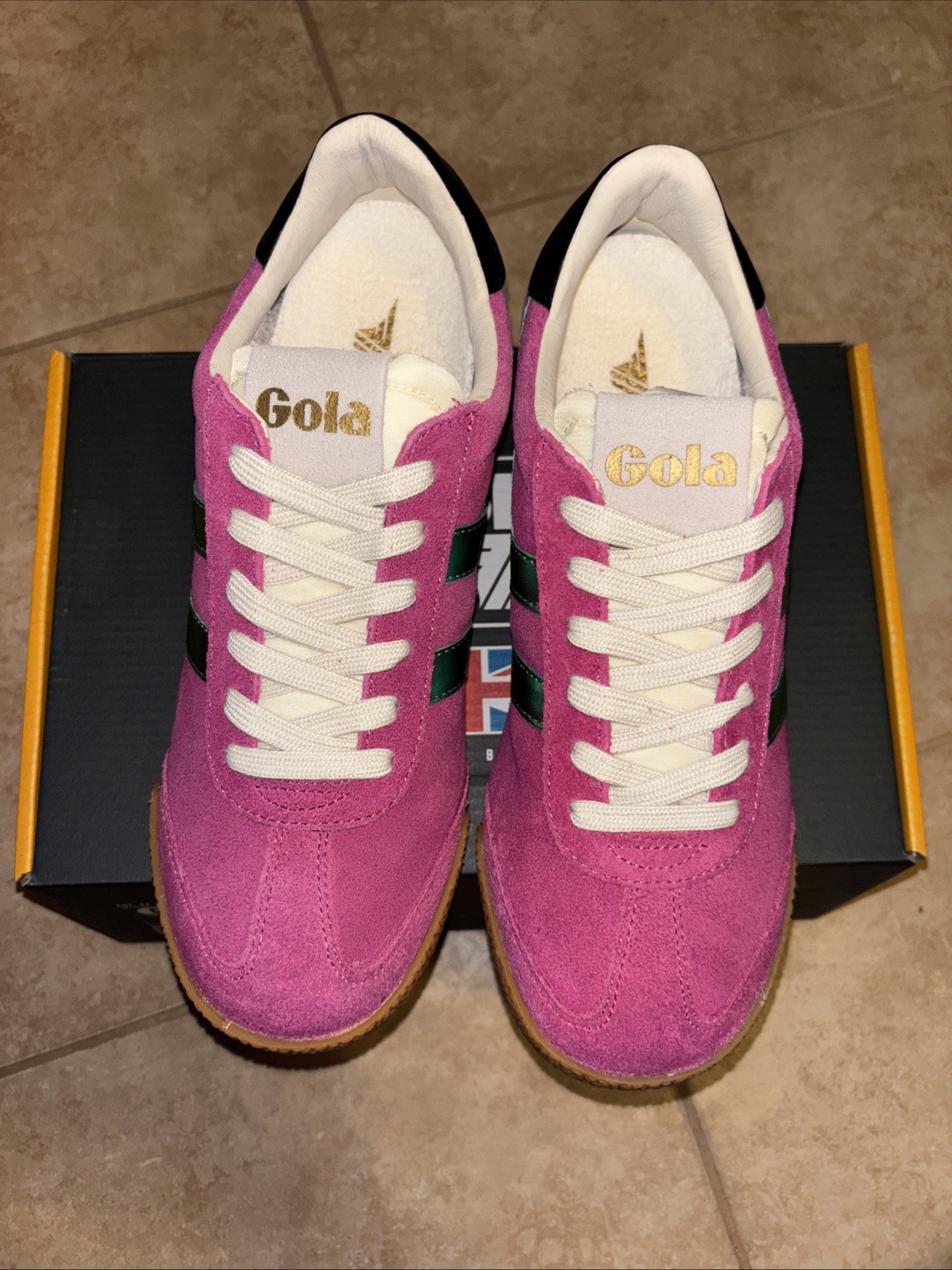 Gola Women’s Hard To Find Fuschia/Emerald/Black Elan Glitz Trainer CLB790 US 7