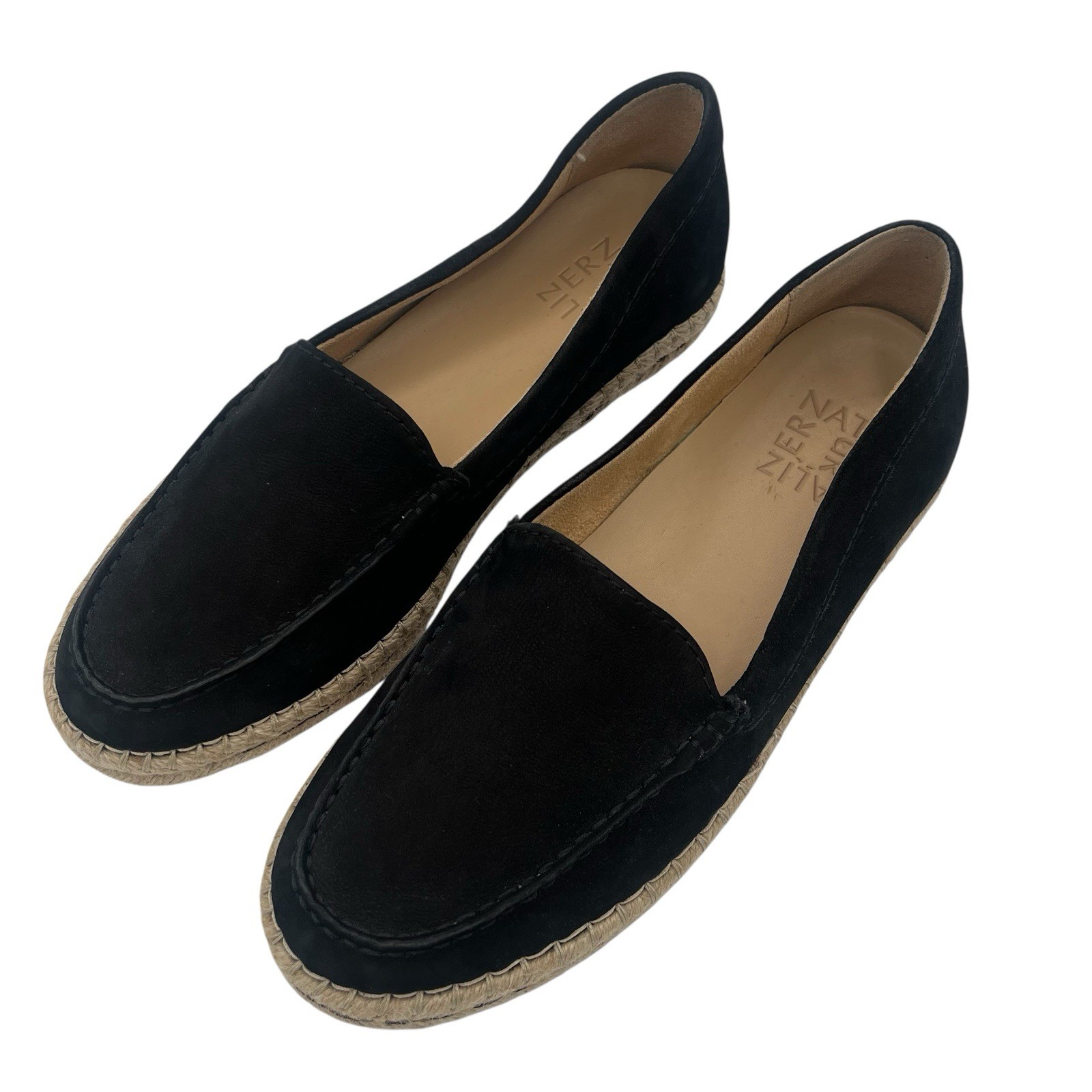 Naturalizer Alexa espadrille flat black suede Size 8 Minimalist Coastal Slip On