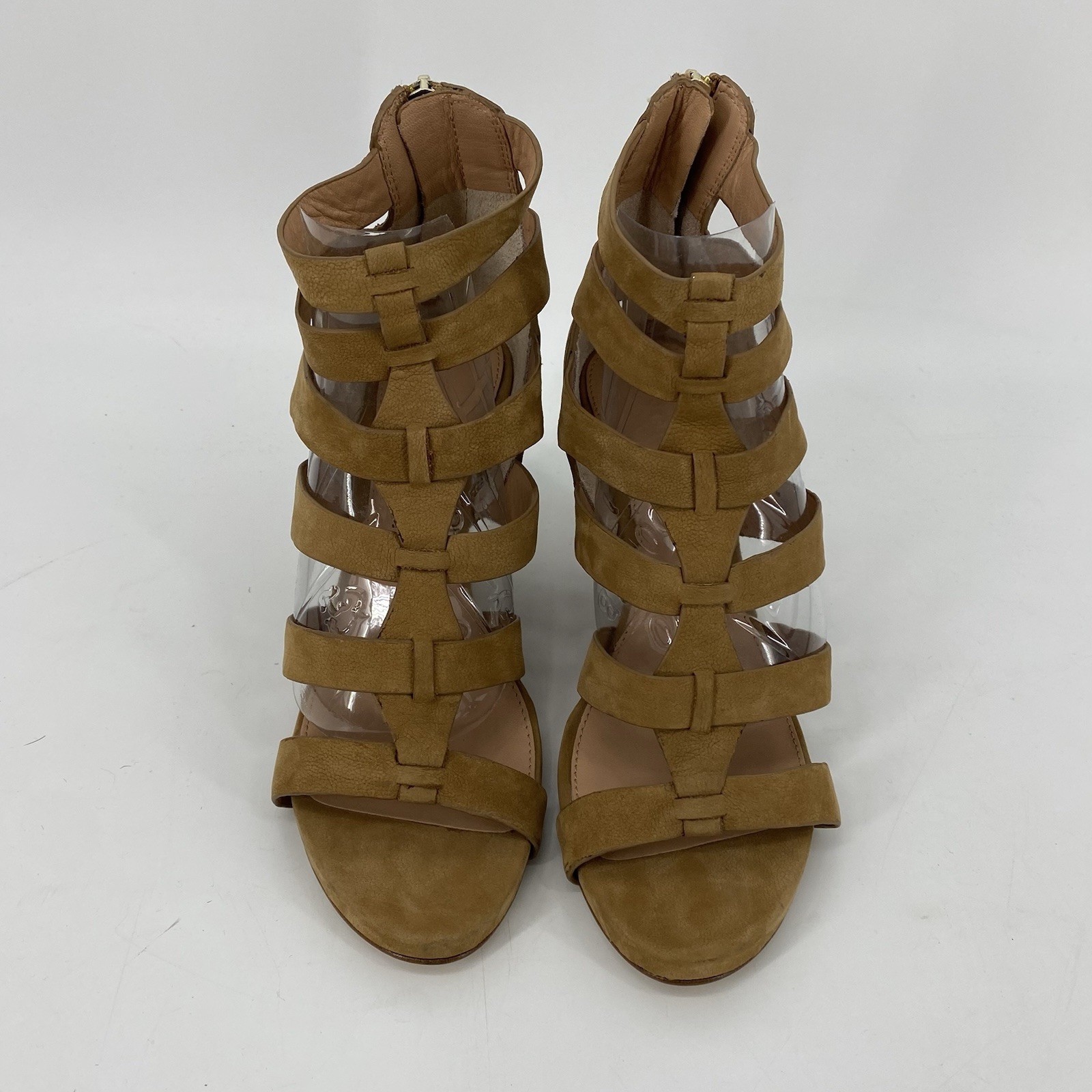 Sigerson Morrison Open Toe Strappy Wedges Women’s 8 Zipper Back