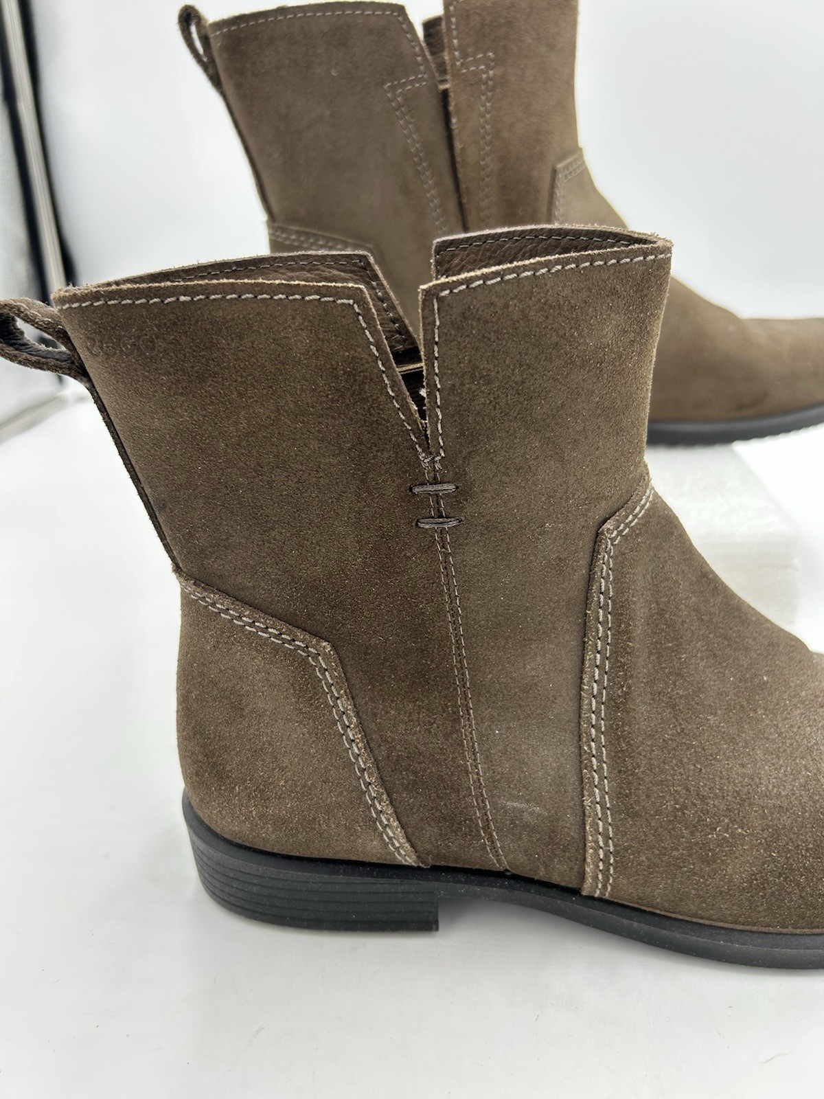 ECCO Touch 15 Brown Suede Chelsea Ankle Boots Comfort Pull On EU 40 US 9-9.5 NEW