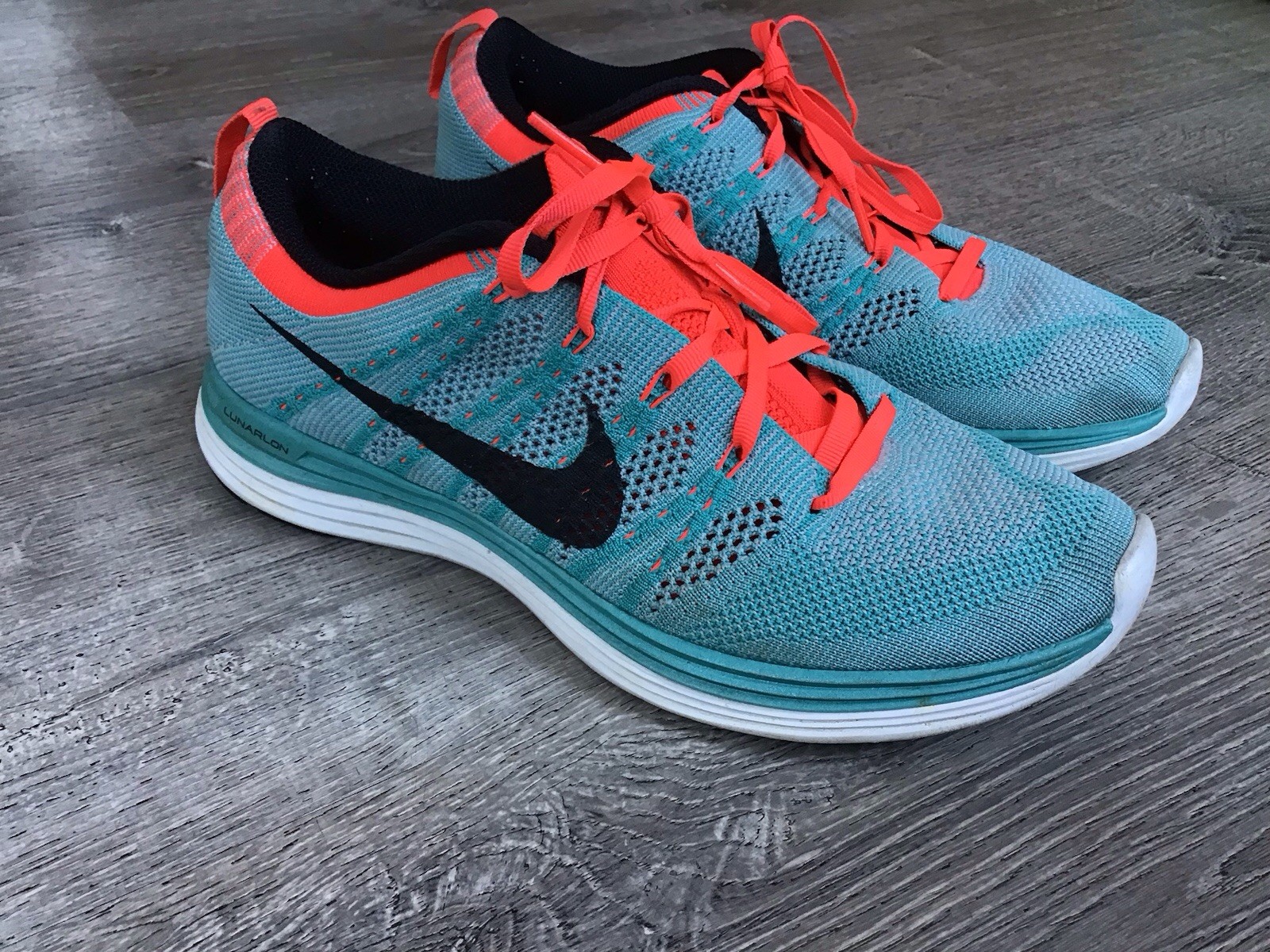 Nike Flyknit Lunar1 Sport Turquoise Pink Women’s Sz 9.5 Running Shoes 554888-300