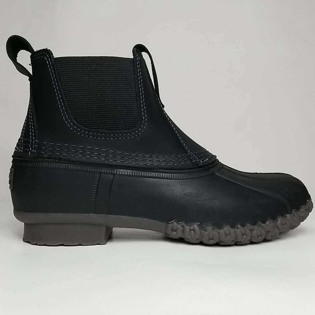 Bean Boots By LL Bean 6.5″ Chelsea Duck Rain Boots Women’s sz 9 M Black Leather