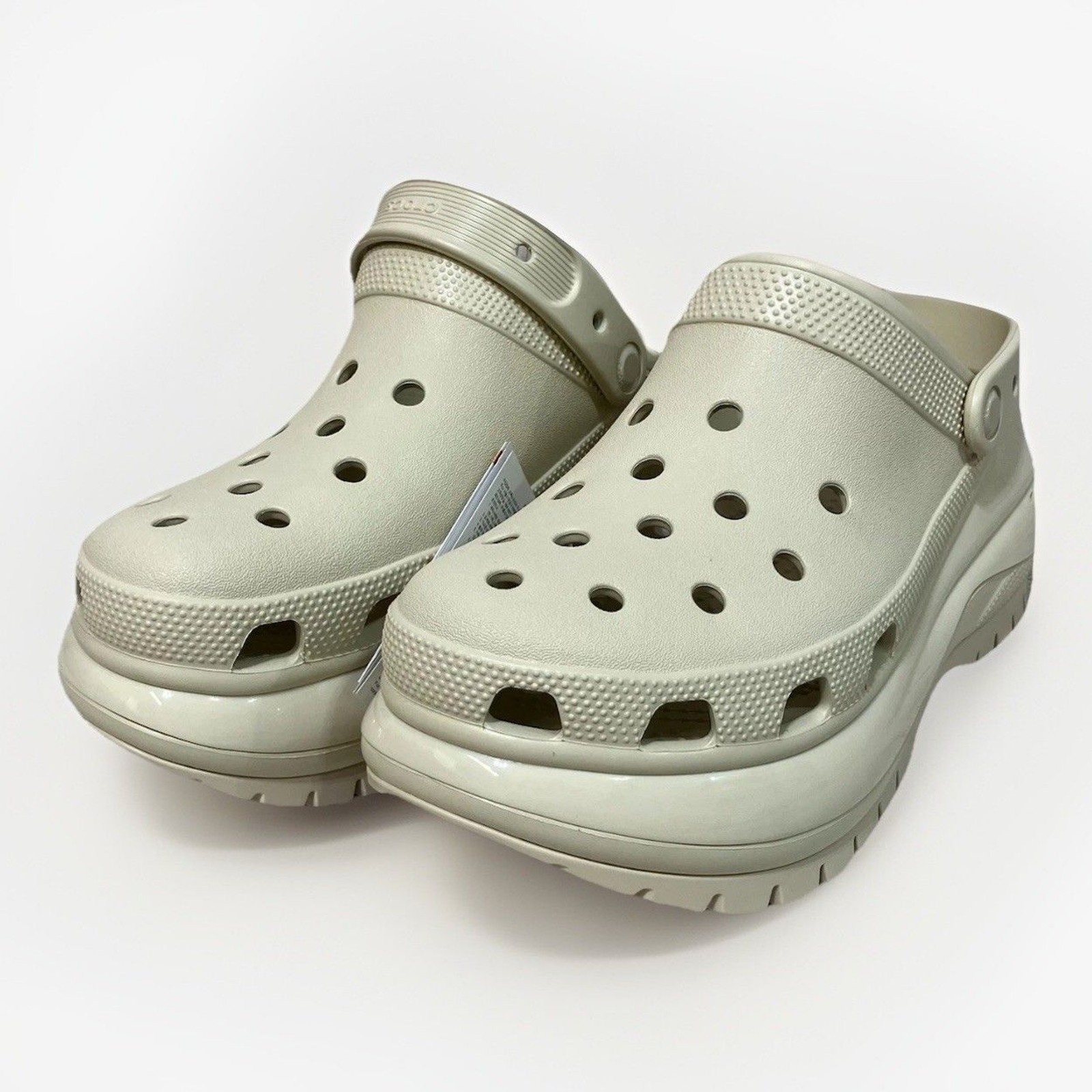 Crocs Mega Crush Clog Classic Bone Platform Shoes Women’s Size 10 Men’s 8 New