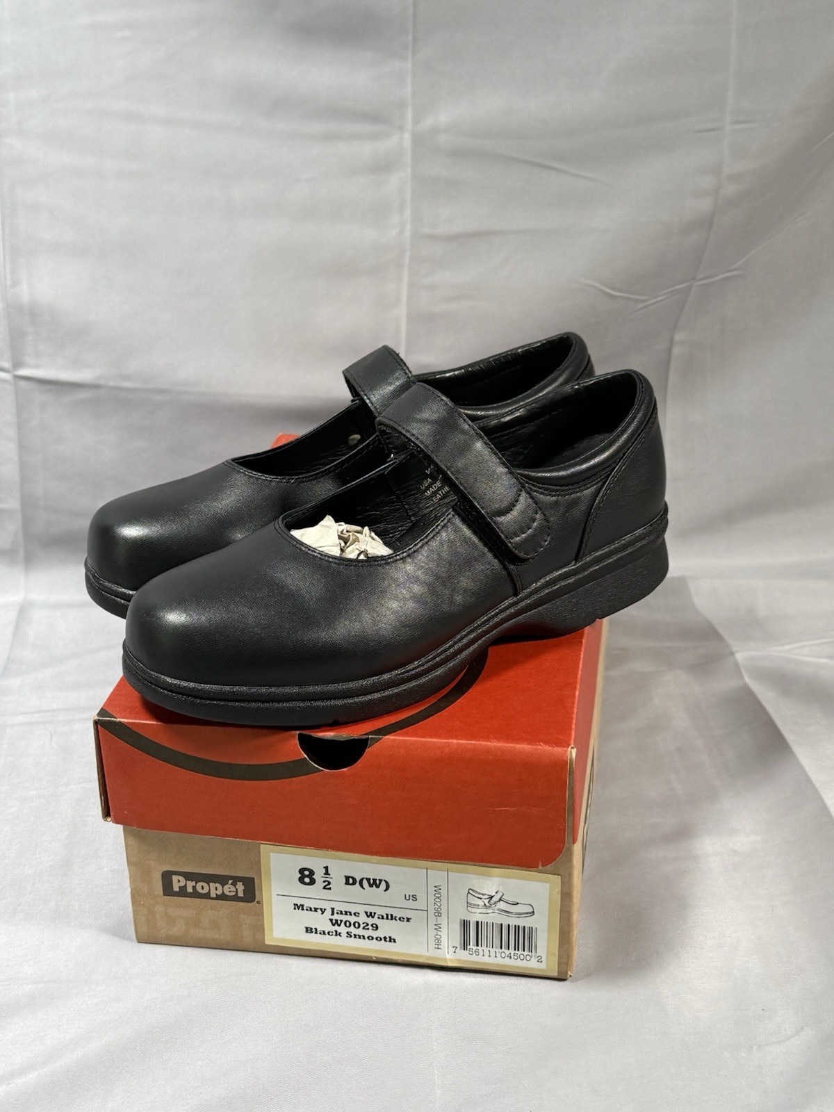Propet Shoes Womens Size 8.5 Wide Black Leather Mary Jane Comfort W0029 Walking