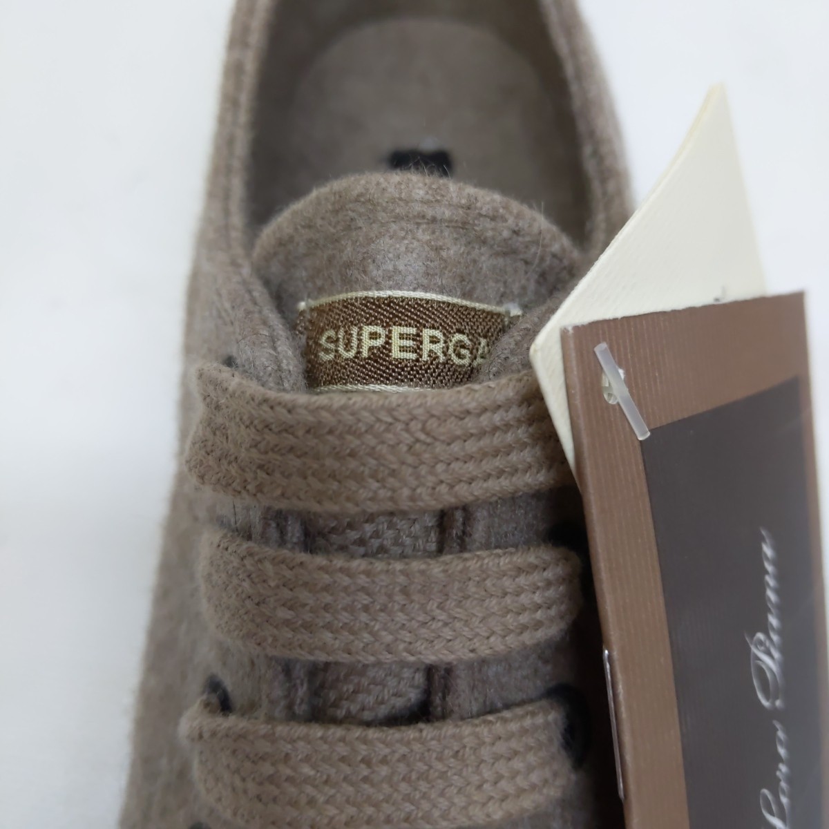 NIB SUPERGA x LORO PIANA 35 5 Sneakers 100% Cashmere Natural RaRe Shoes Flats