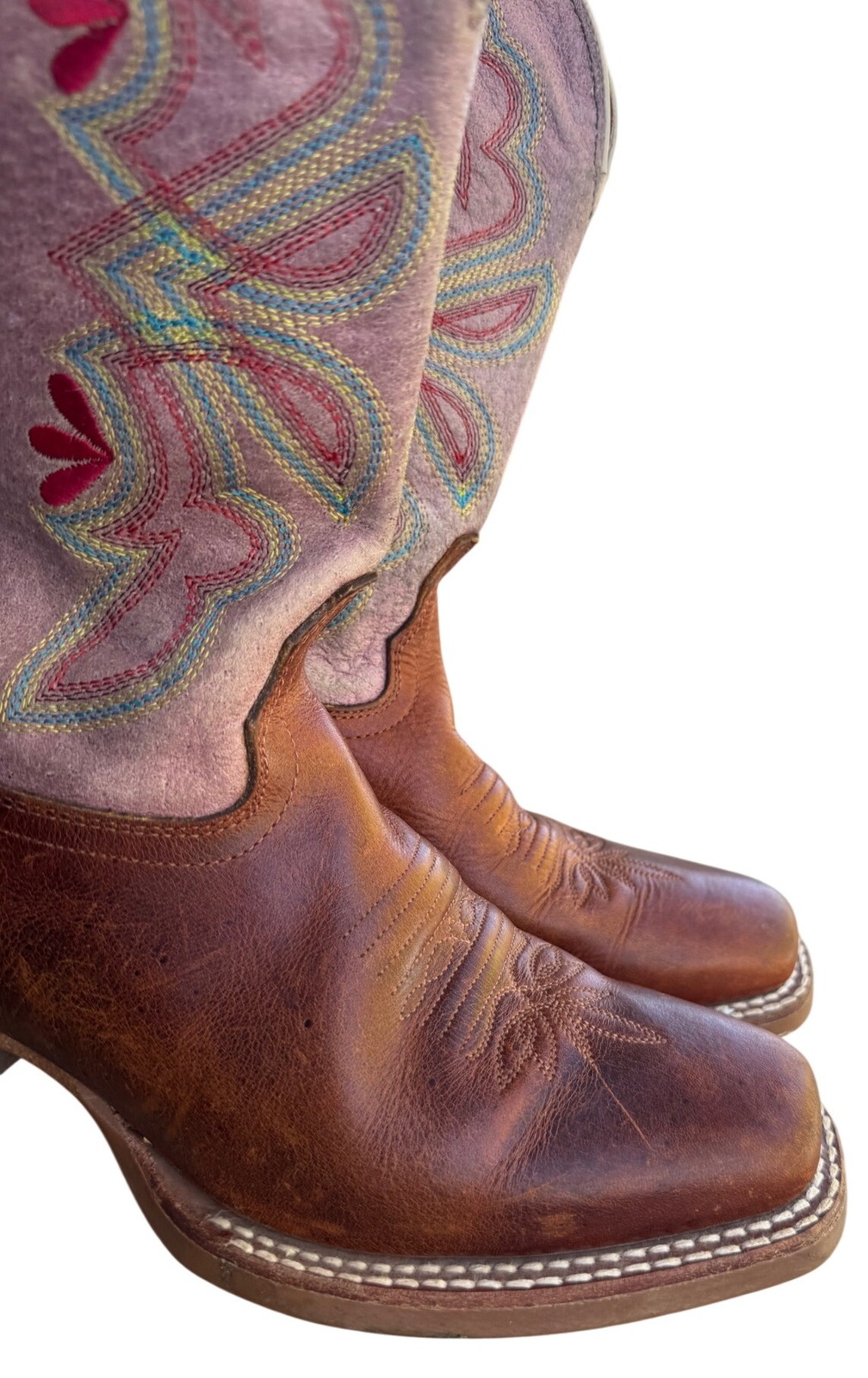 Tony Lama Women’s 3R Sz 7.5B Crockett Narrow Square Toe Cowboy Boots Chocolate