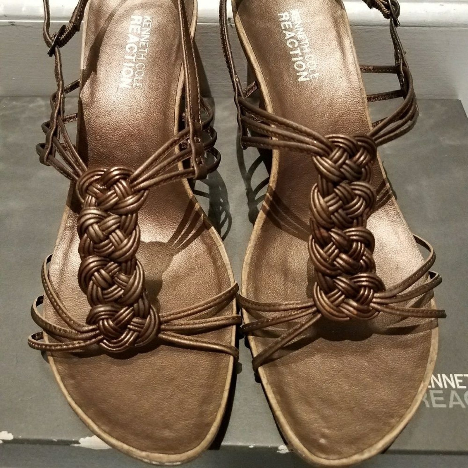 Kenneth Cole bronze wedges