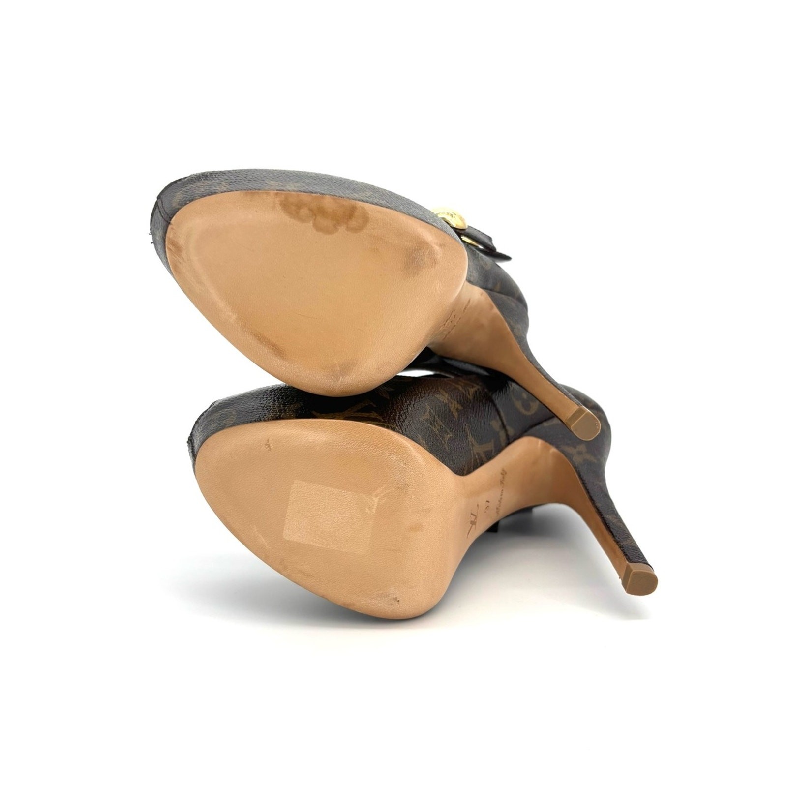 Louis Vuitton Ritual Fetish LV Monogram Maryjane Platform Peep Toe Pumps 37