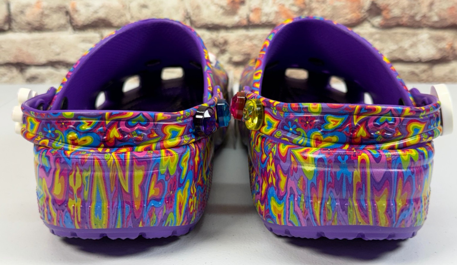 Lisa Frank Crocs Classic Clog Limited Edition Neon Purple With Jibbitz M12/W14
