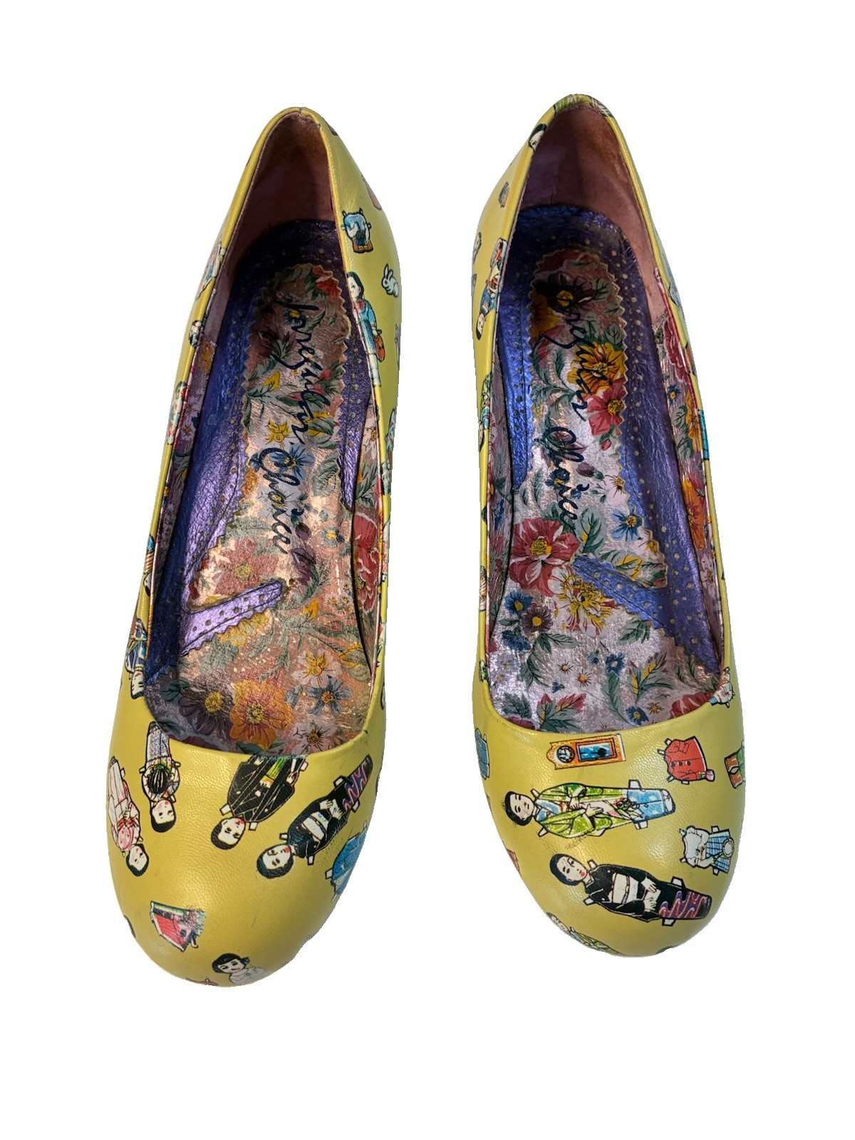 Irregular Choice 40.5 Women’s Leather Novelty Round Toe Kitten Heel Pumps 9.5