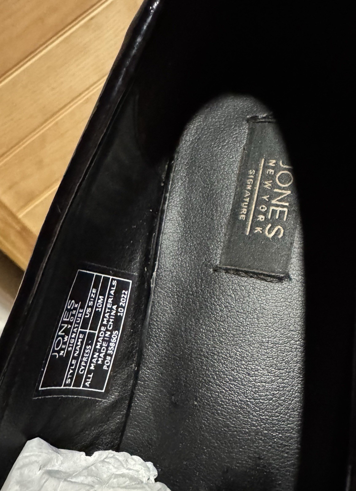 Jones New York Signature Women’s Black Patent Leather Loafer Slip-On 10