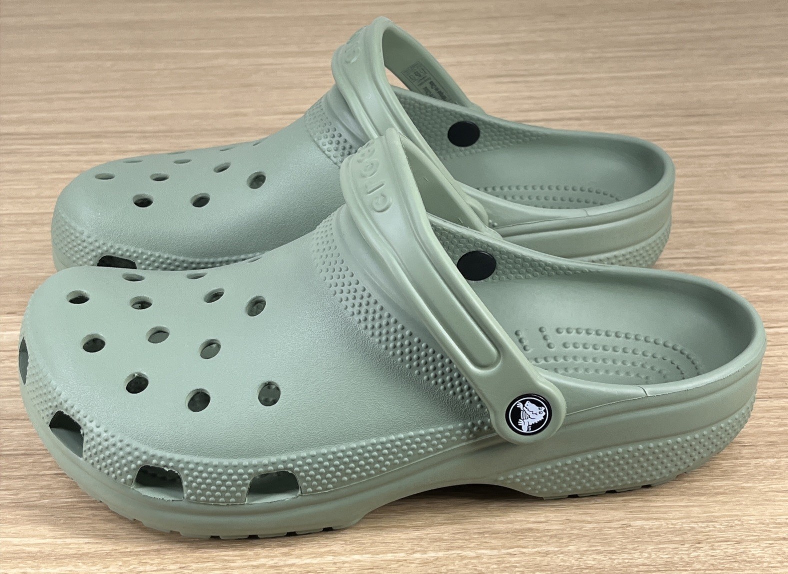 Crocs Classic Clog K Moss Green Rubber Slip-On Casual Comfort Shoes W 11 M 9