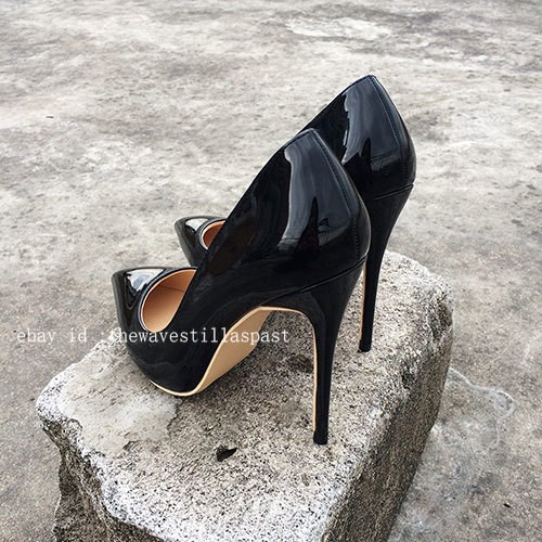 Solid Color Women Sexy Pointed Toe Pumps Ultra High Thin Stiletto Heels Shoes