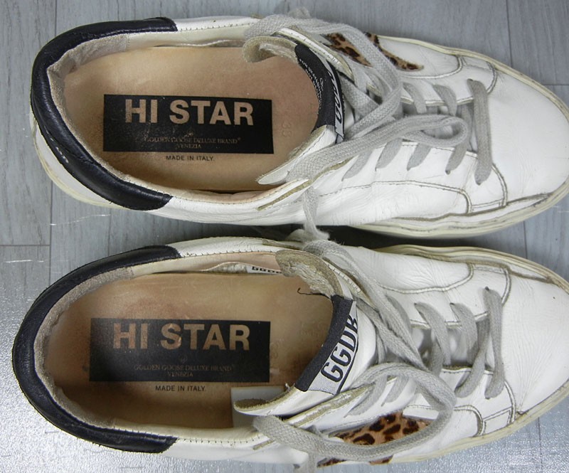 GOLDEN GOOSE Deluxe Brand Hi Star Animal Calf Hair Leopard Sneakers EU 38 US 7.5