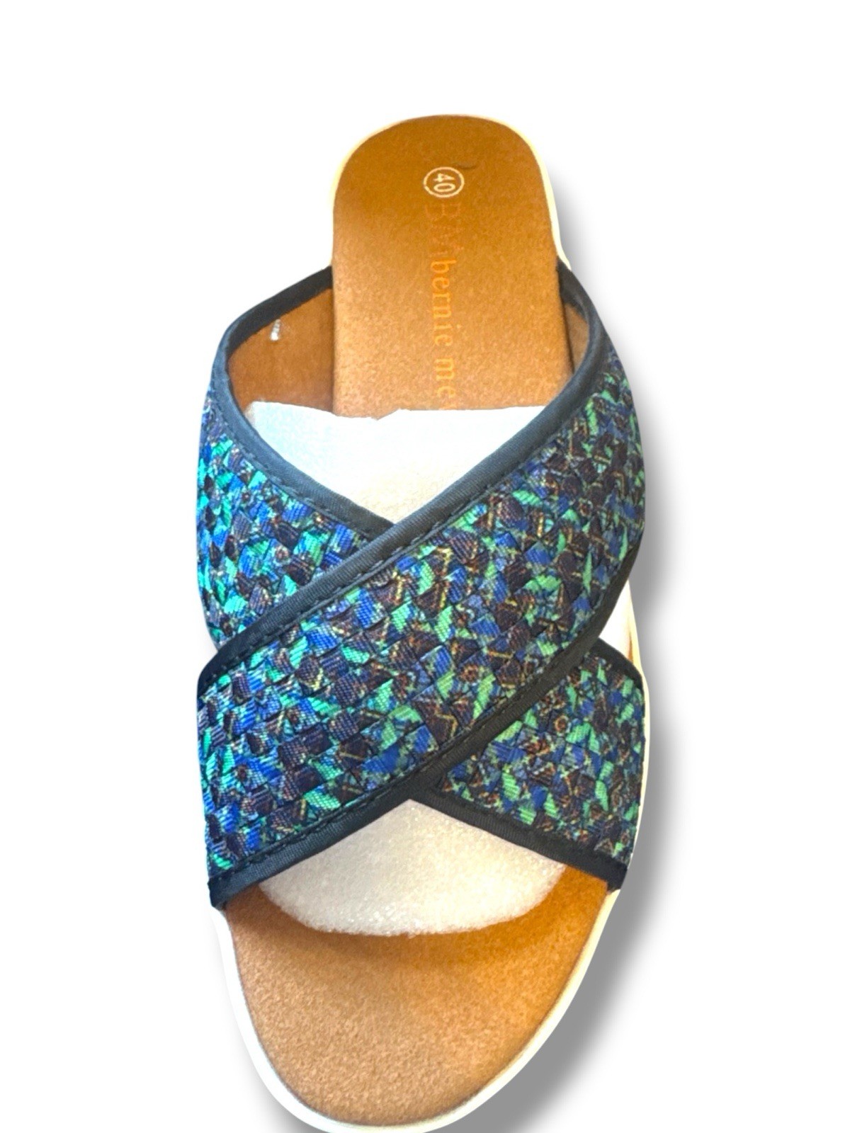 Bernie Mev Slip On Open Toe Flat Sandals Woven Size US 9 EU 40
