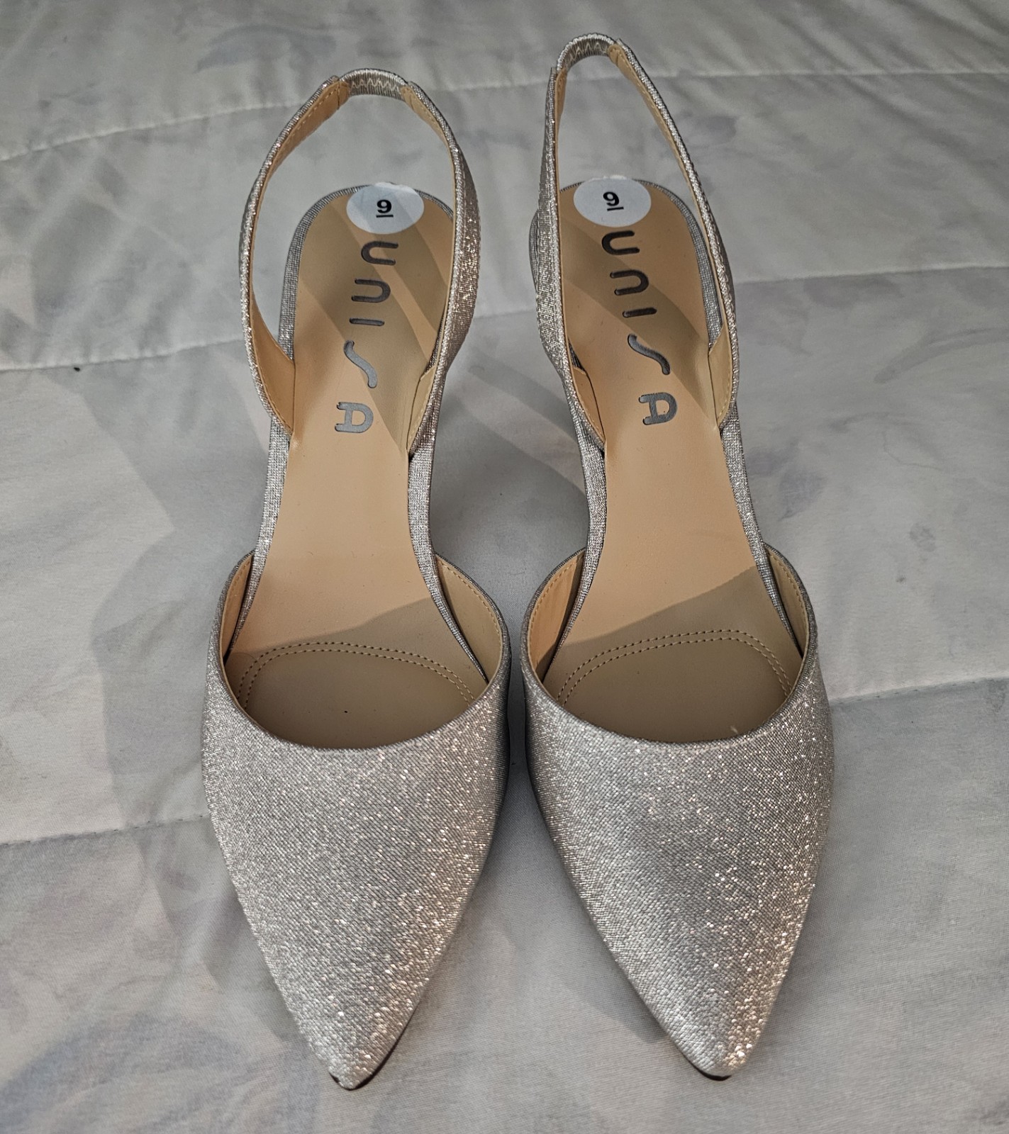 Silver High Heel Shoes Sparkly