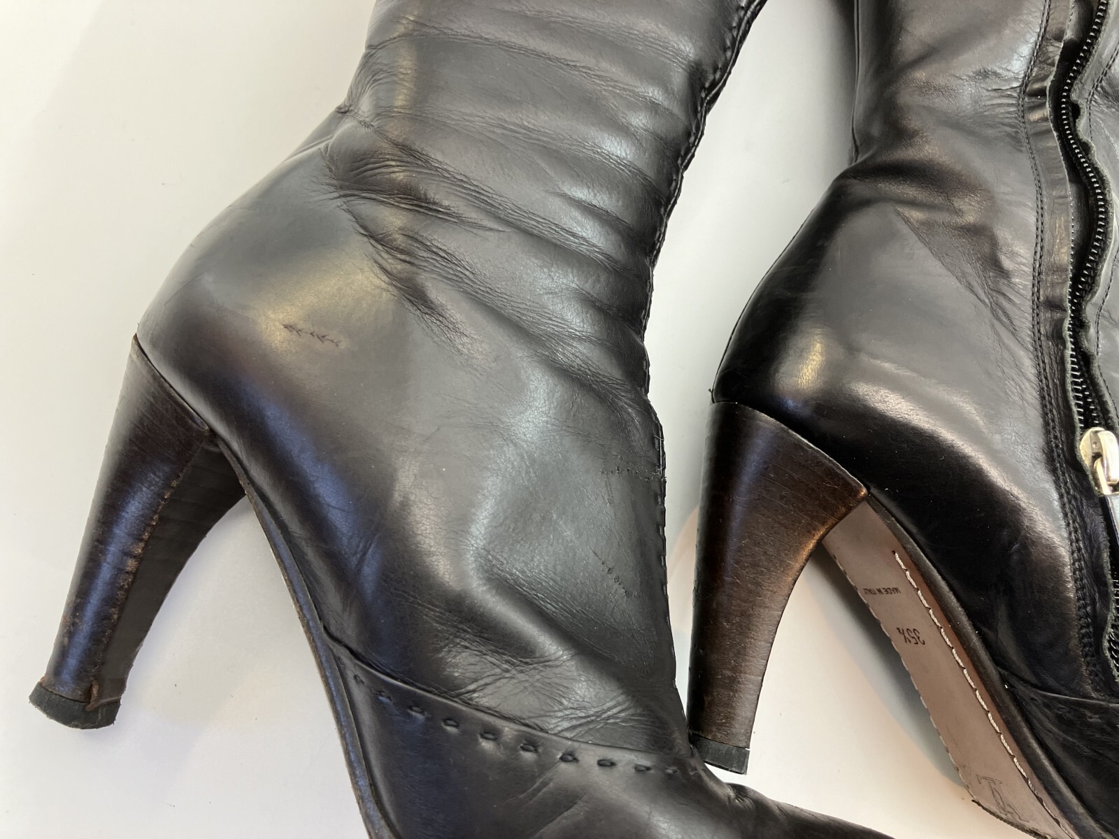 LOUIS VUITTON leather long boots black (EU 35.5)(US 5.5)(22.5 cm)(8.86 inch)…