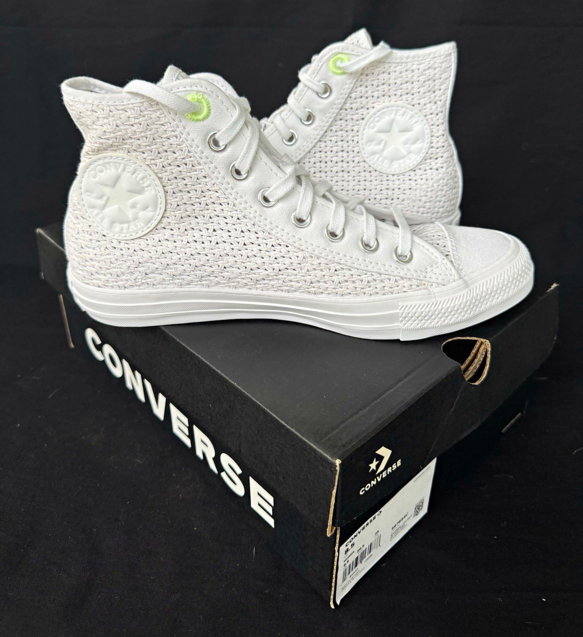 Converse Chuck Taylor All Star High Top Knit Sneakers White 8.5 NEW
