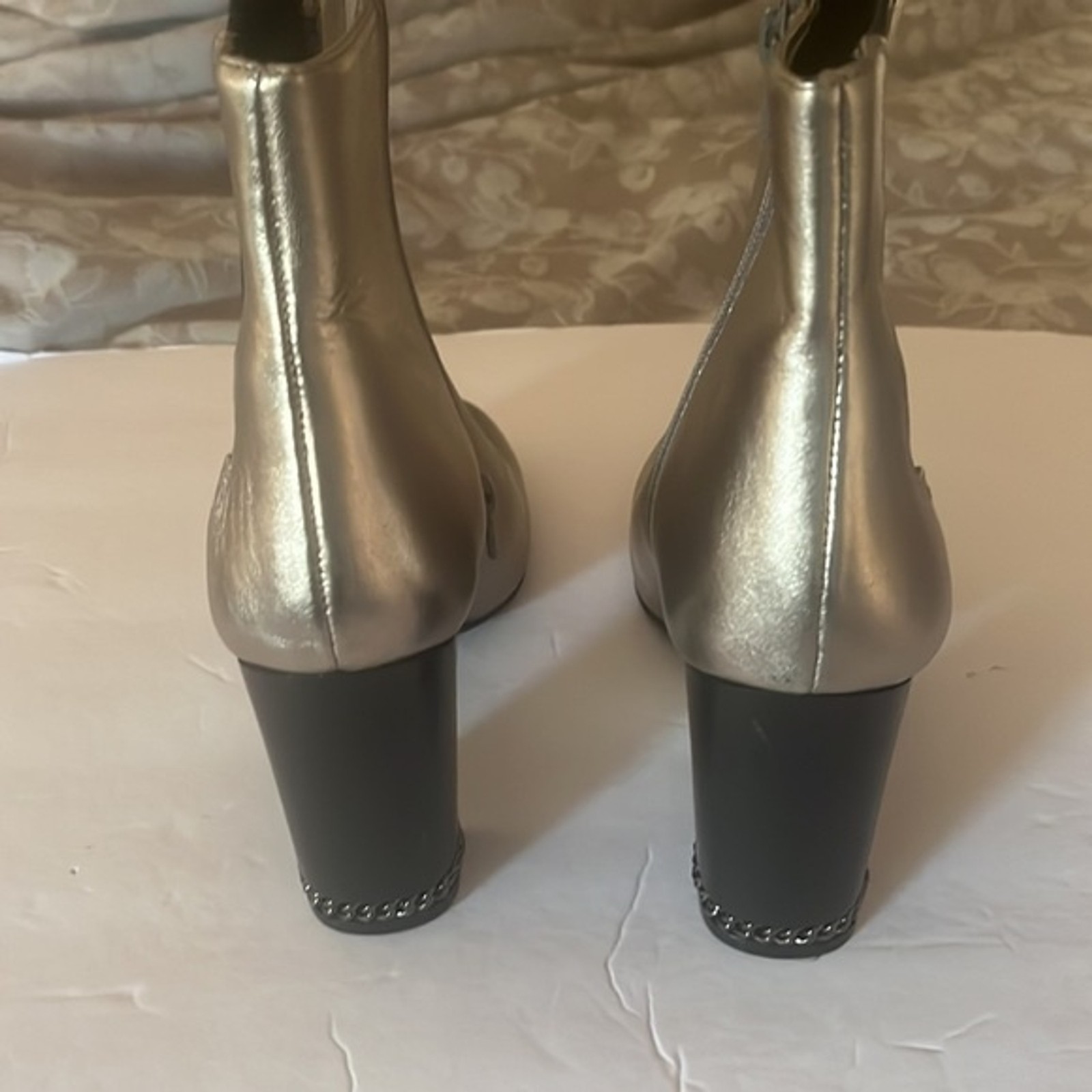 Silver Leather Ankle Boot from Preston &York sz 9