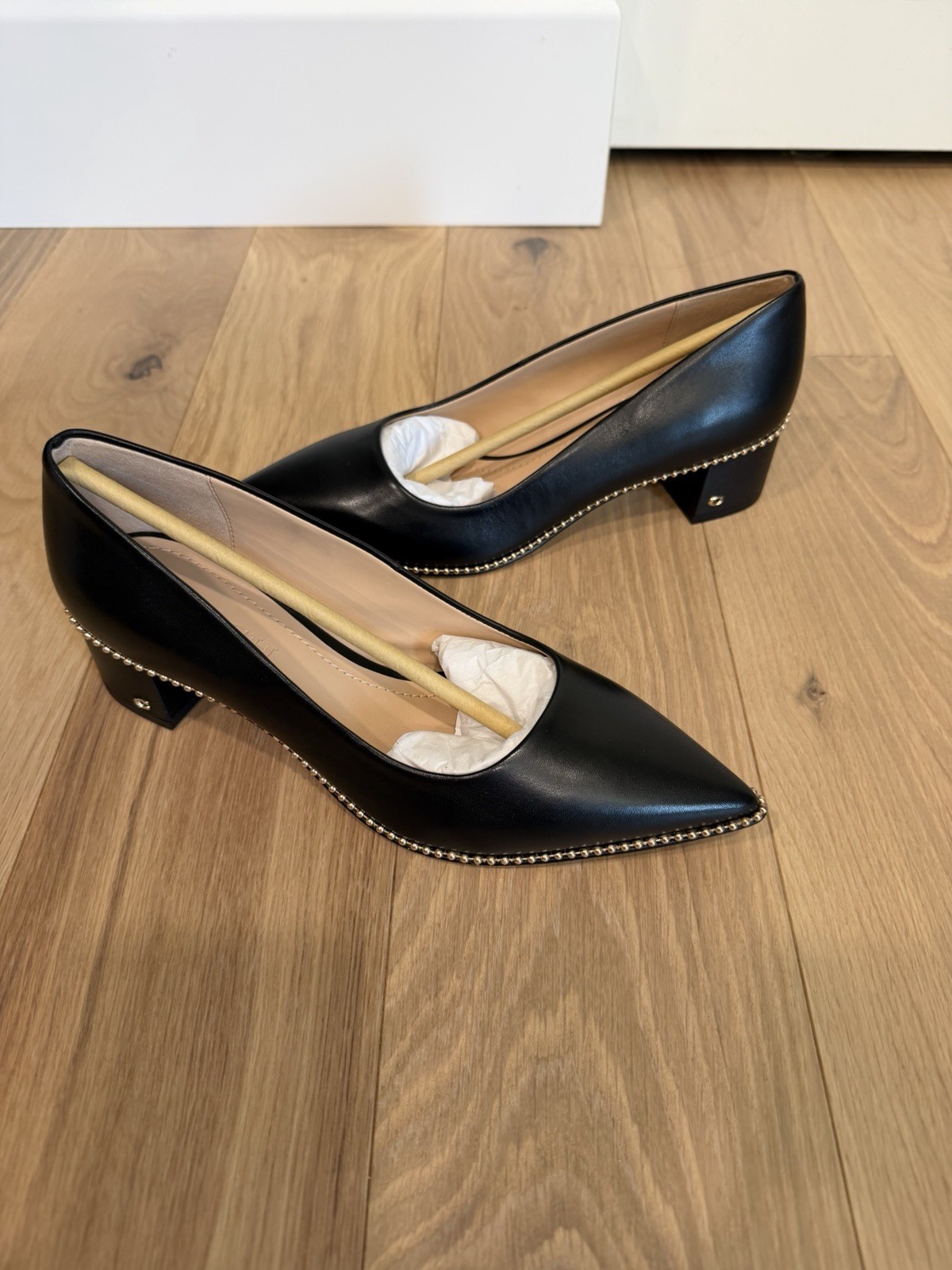 Coach Willa 45 Leather Studded Pump Black 7 B New In Box