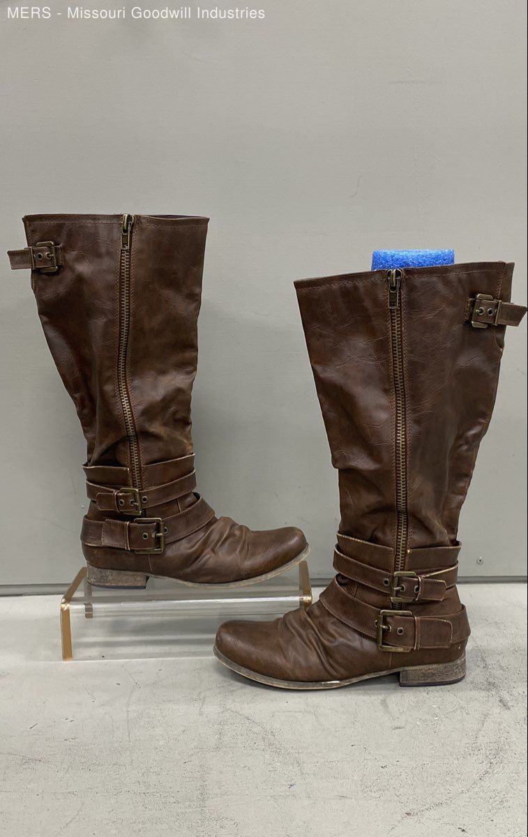 Carlos by Carlos Santana Helena WC Brown Tall Slouch Buckle Boots Women’s Size 9