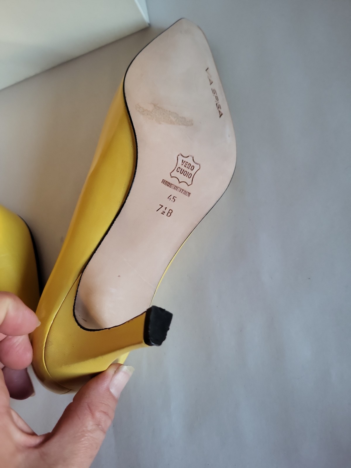 Vintage Via Spiga Size 7.5 M Yellow High Heel Pumps New In Box