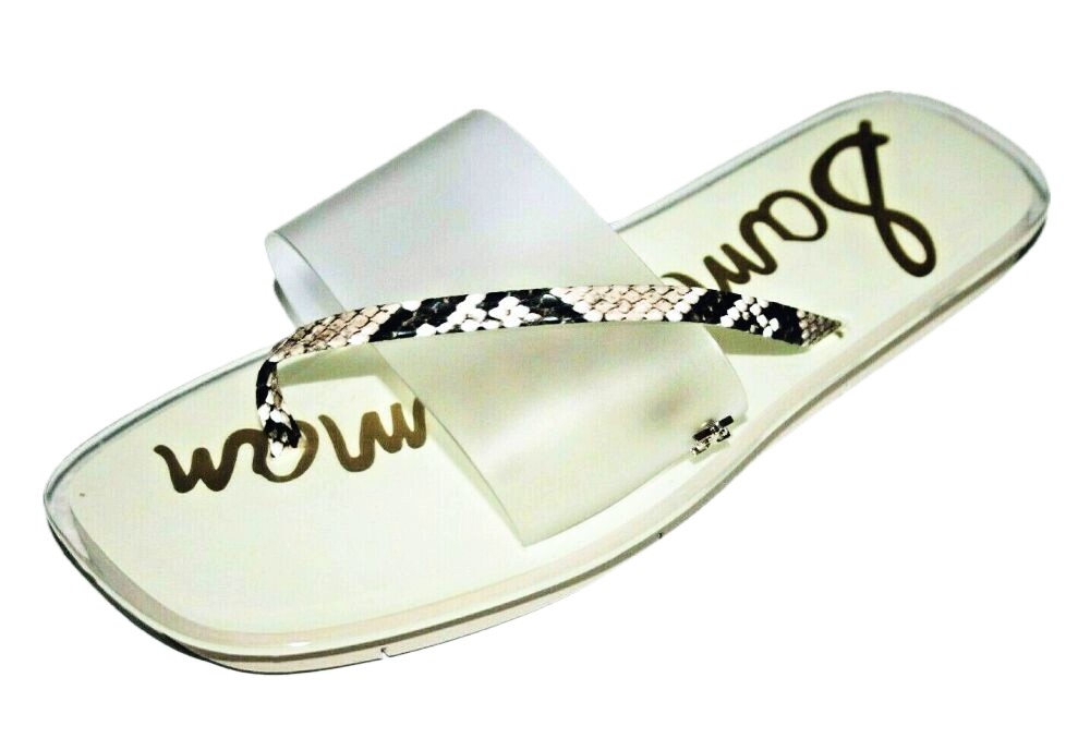 Sam Edelman Women’s Luciana Thong Slide Sandals Cream Snake Sz: 5.5, 6.5, 7, 9
