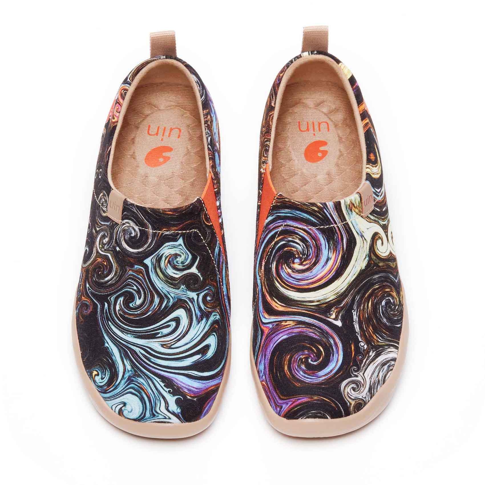 Women Size 5-10.5 UIN Slip On Shoes Canvas Comfortable Loafers «Starry Night #1»