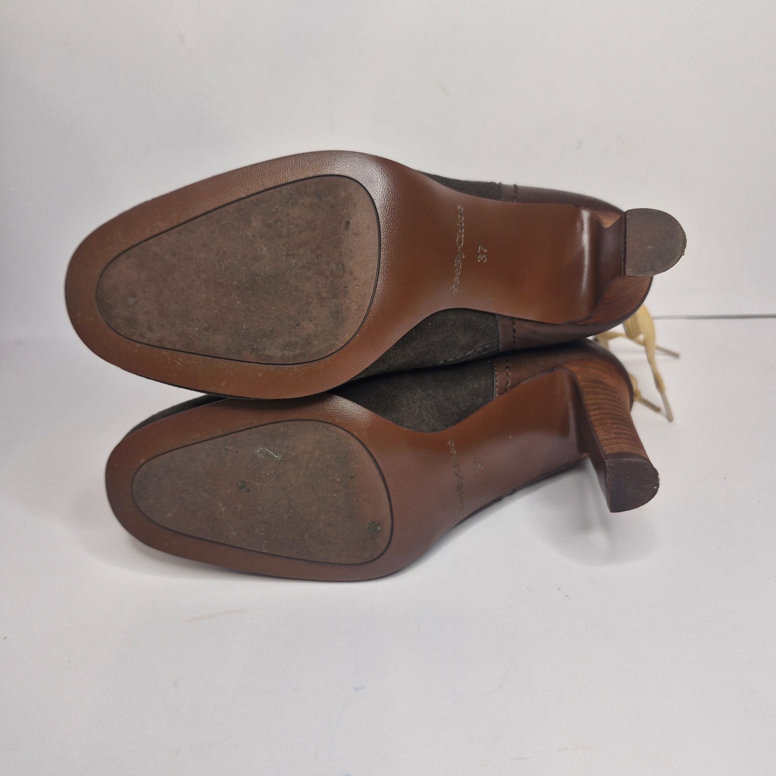 See By Chloe Lace Up Suede Brown Boots Very Good Condition Sz 37 /AU6.5 Soft