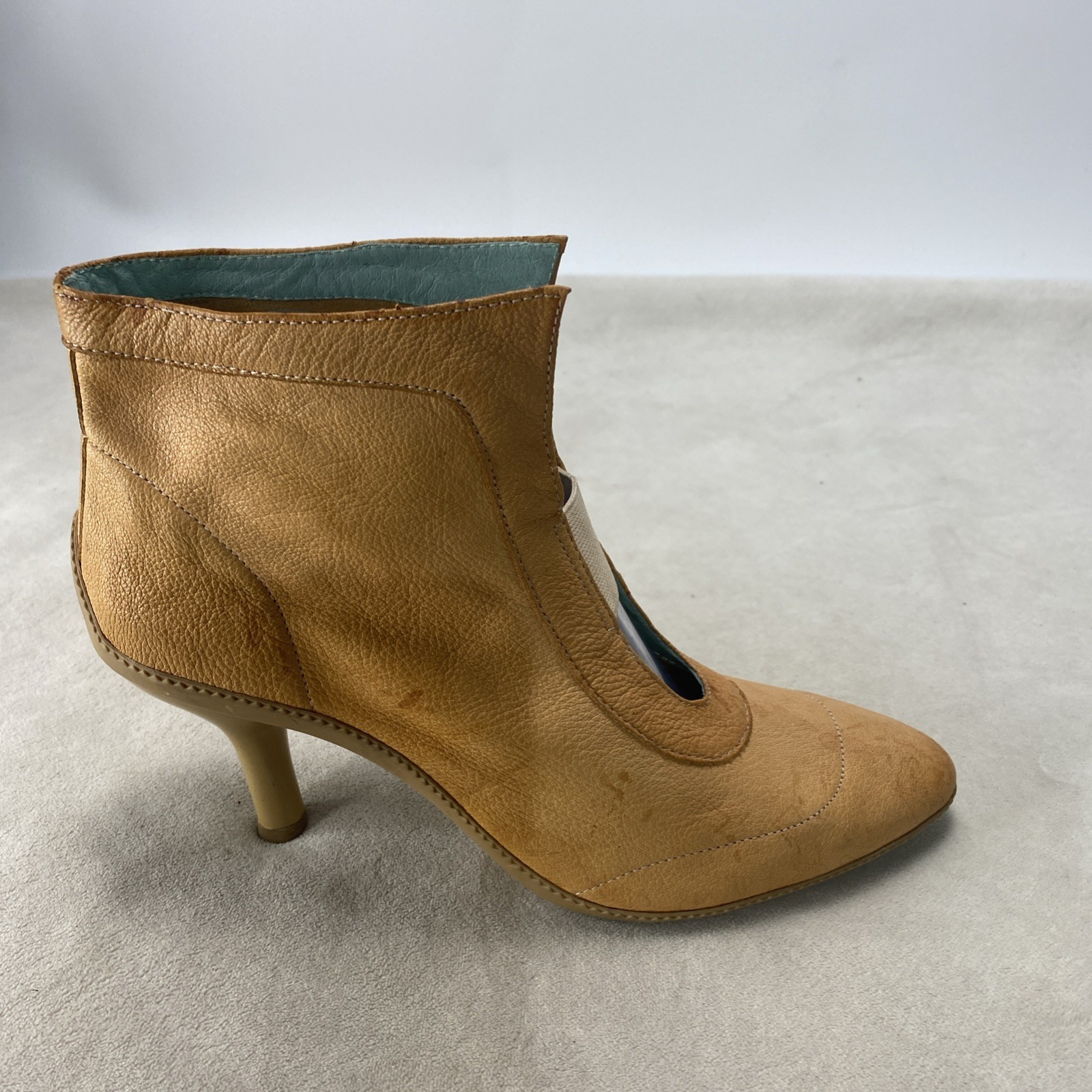 Farylrobin Ankle Boots Women’s 8 M Tan Pointed Toe Soft Leather Casual Shoes