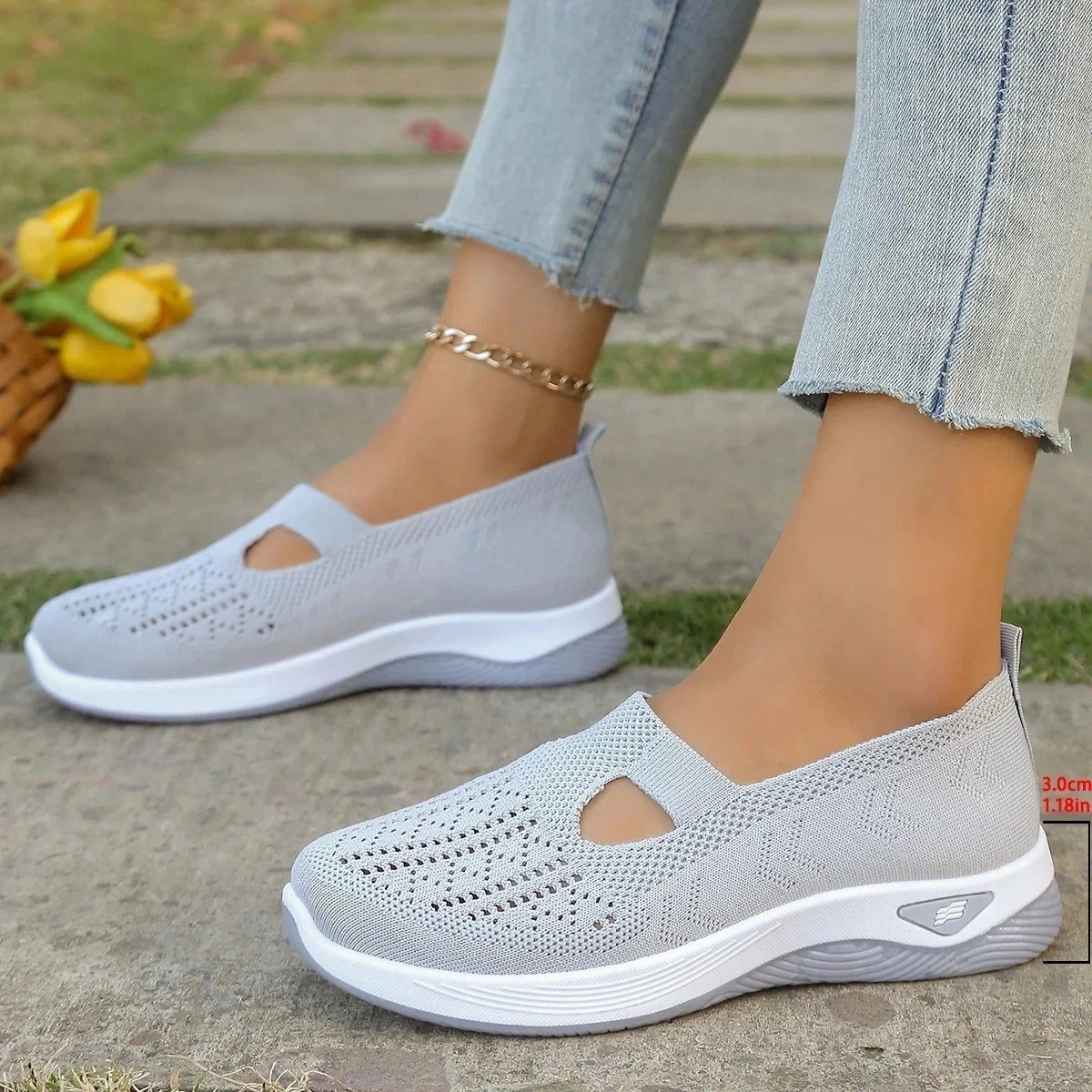 Women’s Breathable Slip On Sneakers Lightweight Orthopedic Summer Walking Shoes