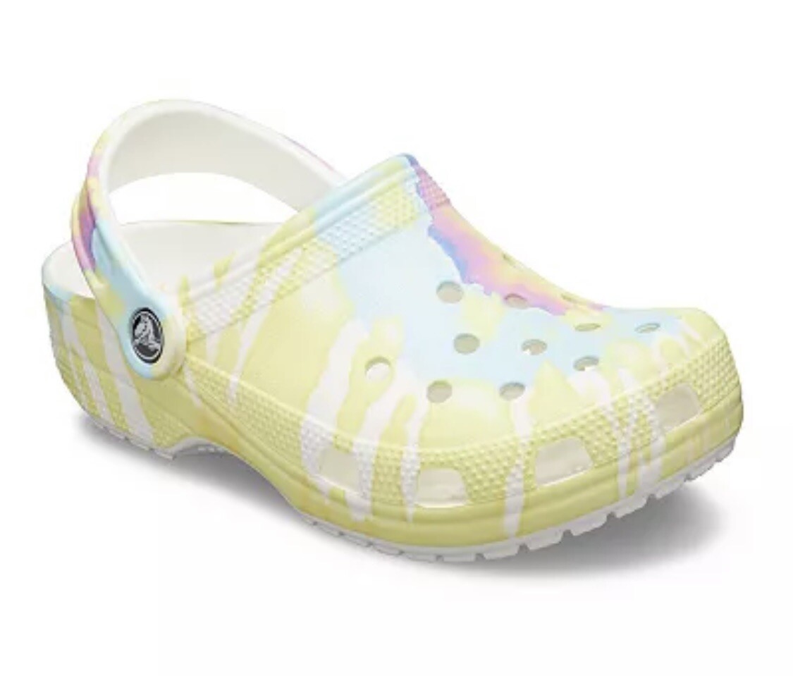 Crocs Men’s and Women’s Classic Tie Dye Clogs | Tie Dye Crocs| Slip On W-11 M-9