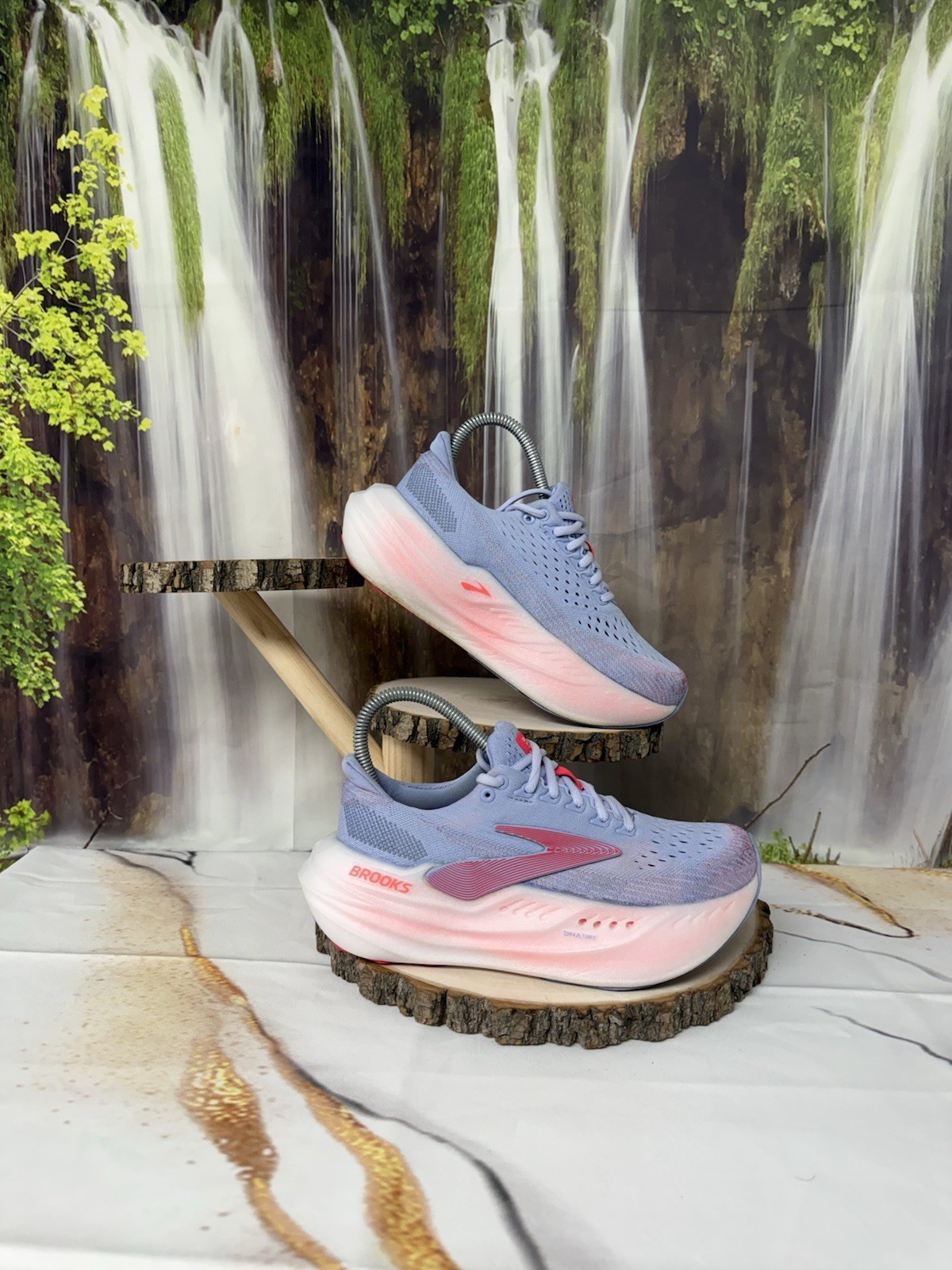 Brooks Glycerin Max 2 Women’s Blue Heron Diva Pink Mesh Low Top Lace Up size 6.5