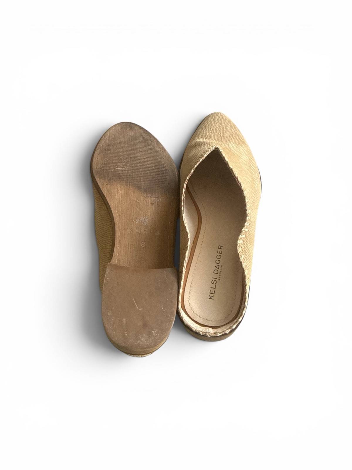 Kelsi Dagger Brooklyn Shoes Womens Sz 8 Slip On Mules Pointed Beige