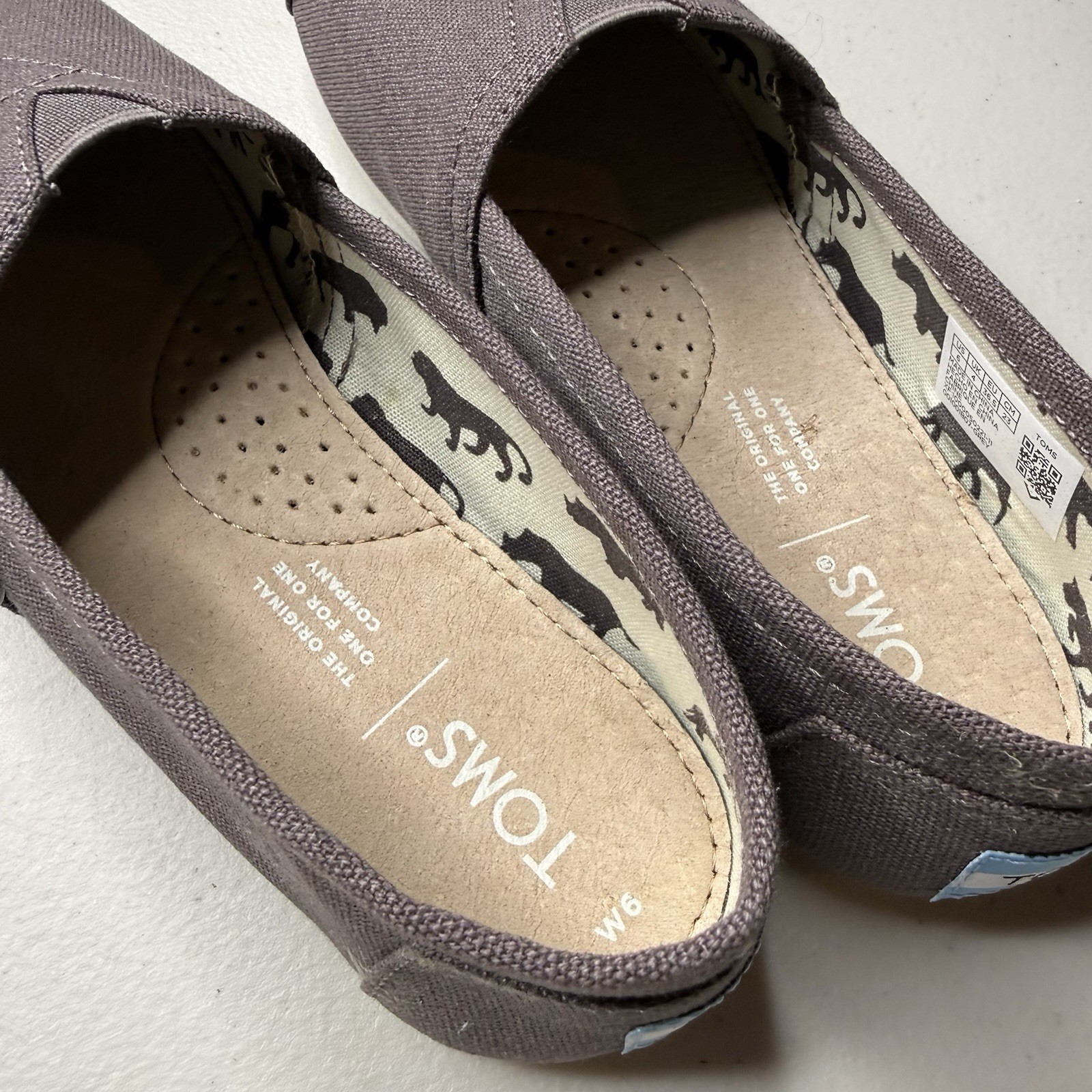 Toms Alpargata Slip-on Shoes Ash Grey Canvas Women 6