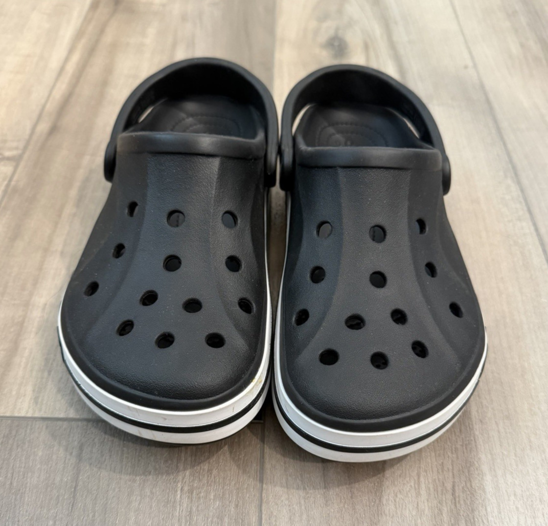 Crocs Unisex Classic Clogs Ultra Light Slip-On Bayaband Black White W8 / M6