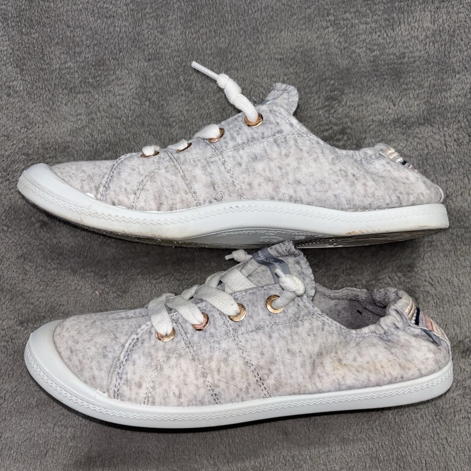 Tommy Bahama Shoes Womens 9.5 Grey Canvas Slip-on No Tie Sneakers Memory Foam