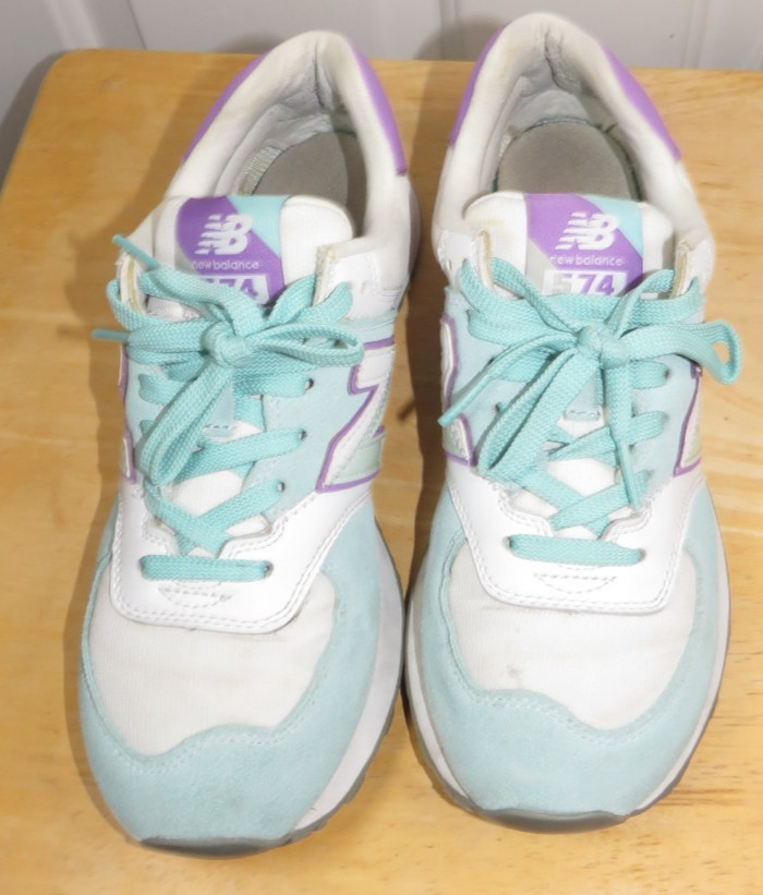 New Balance 574 Split Sail Sneakers Teal/White/Lavender Women’s 8.5B -WL574NHB