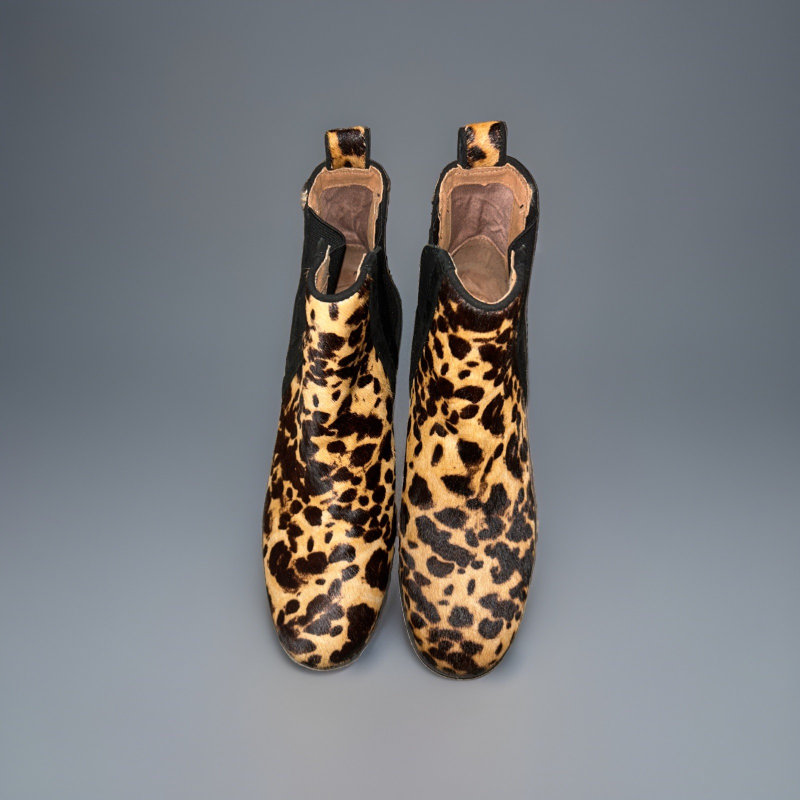 NIB Rockport Larkyn Chelsea Leopard Haircalf Comfort Ankle Boots Bootie 7.5