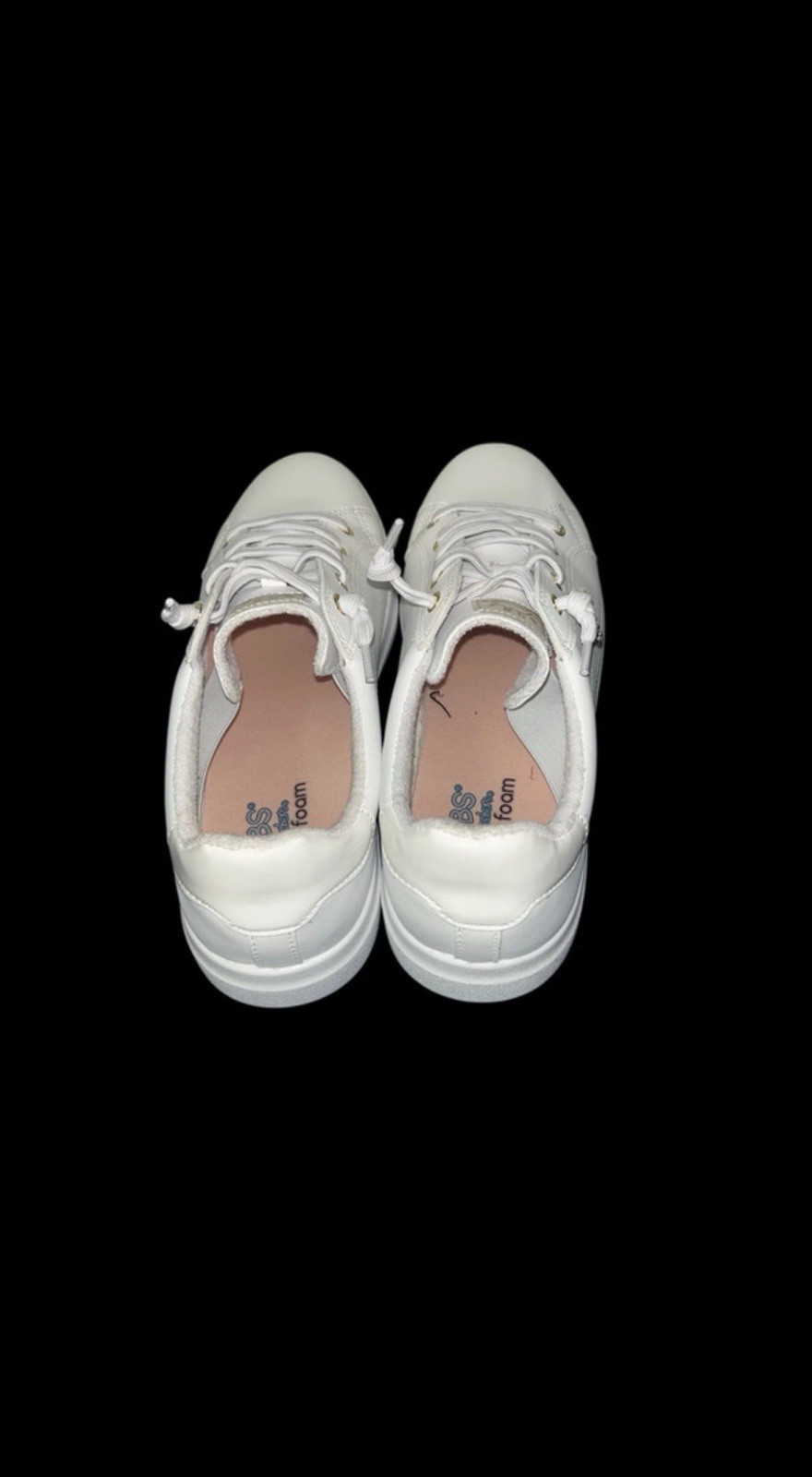 Skechers BOBS Memory Foam Lace-Up Low Top White Sneakers Unisex Floral