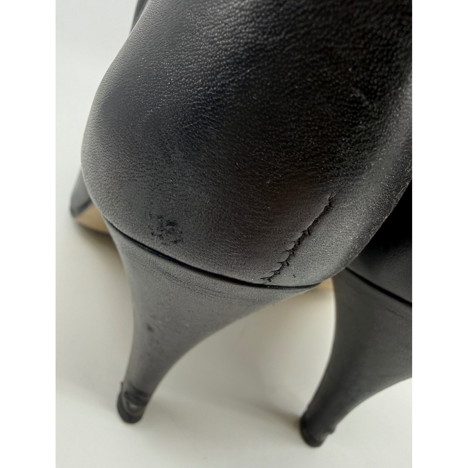 Vintage Nine West Jocelyn Black Leather Tall Stiletto Boots Womens 10M Brazil